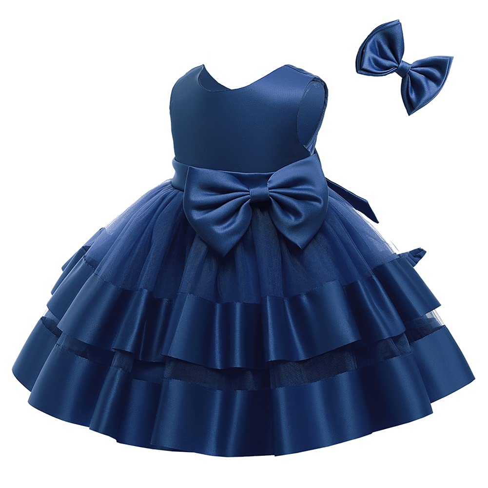 Elegant IWEMEK Baby Flower Girl Dress - Bowknot Princess Gown with A-Line Backless Design, Perfect for Weddings, Bridesmaid, Formal Parties & Ball Events - Adorable Tutu Dresses for Special Occasions