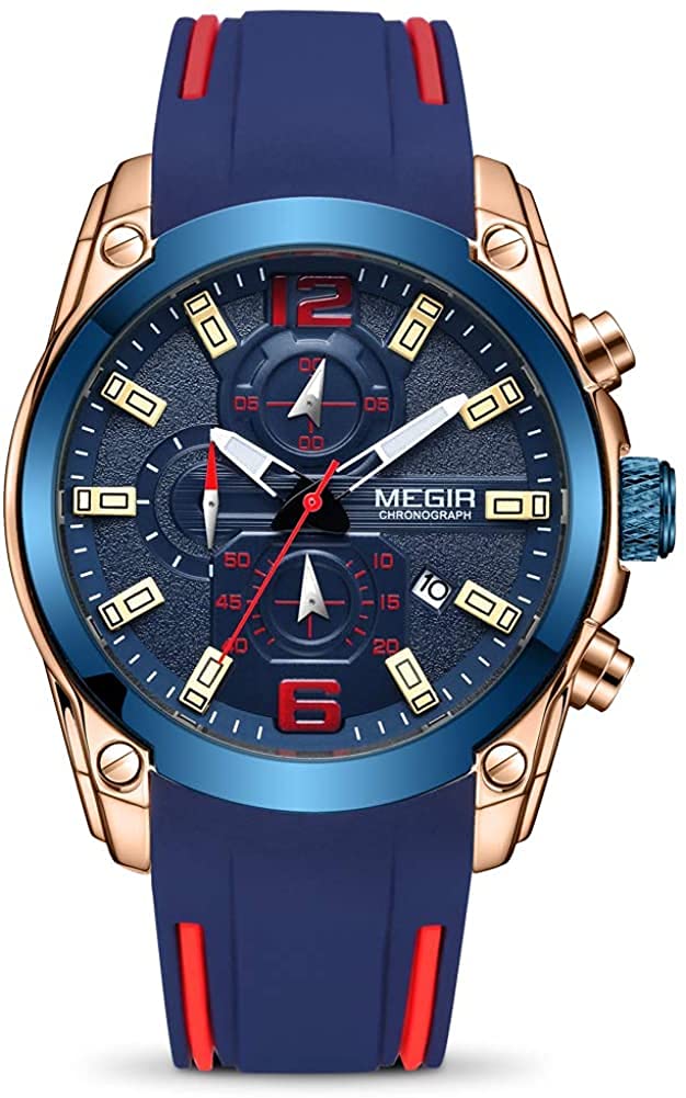 MEGIR Waterproof Sports Watch for Men - Durable Digital Wristwatch with LED Display, Military Style, Shock Resistant - Perfect for Outdoor Activities, Running, Hiking & Gym Workouts