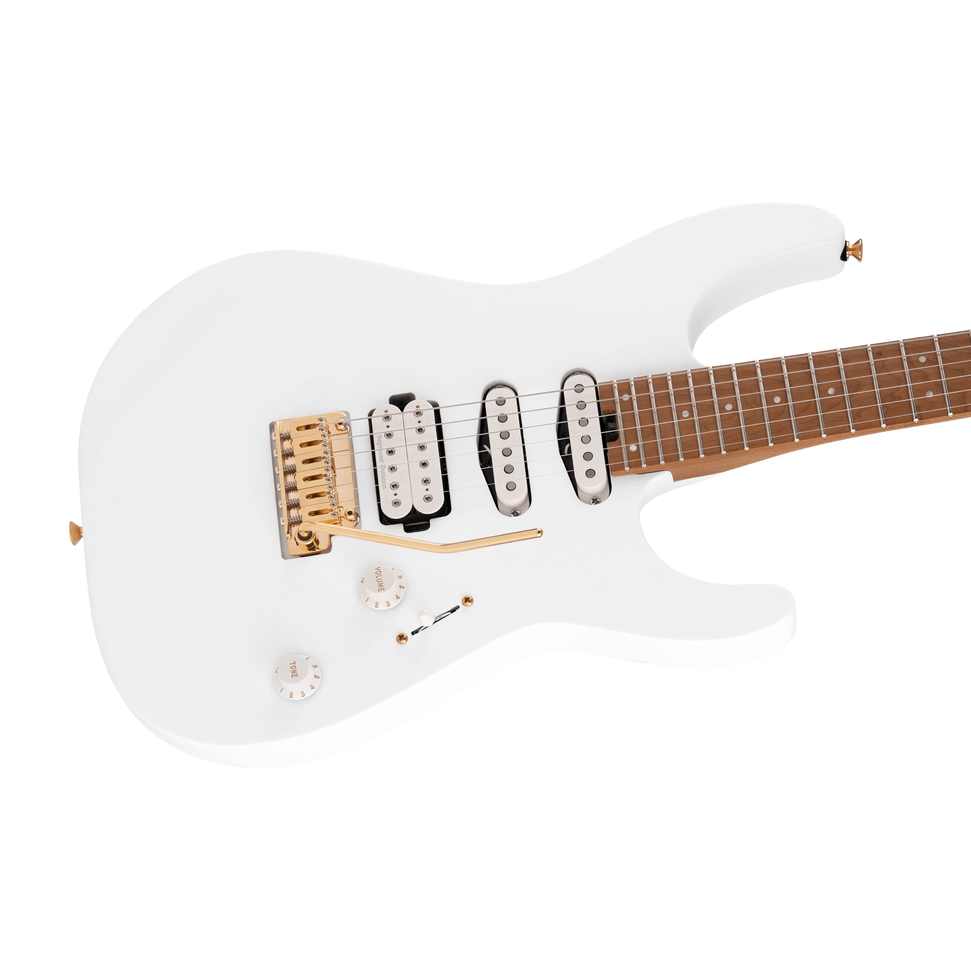 Charvel Pro Mod DK24 HSS Electric Guitar - Snow White Finish | Professional Grade Solid Body Guitar with HSS Pickup Configuration | Perfect for Rock, Metal & Stage Performances