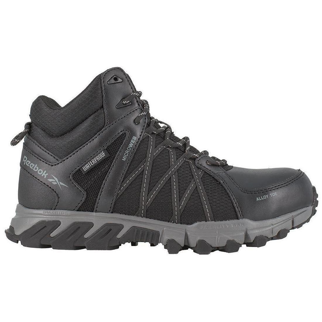 Trailgrip Alloy Toe Athletic Work Boots for Men - Lightweight Safety Shoes with Steel Toe Protection - Perfect for Construction, Warehouse & Outdoor Work (Black)