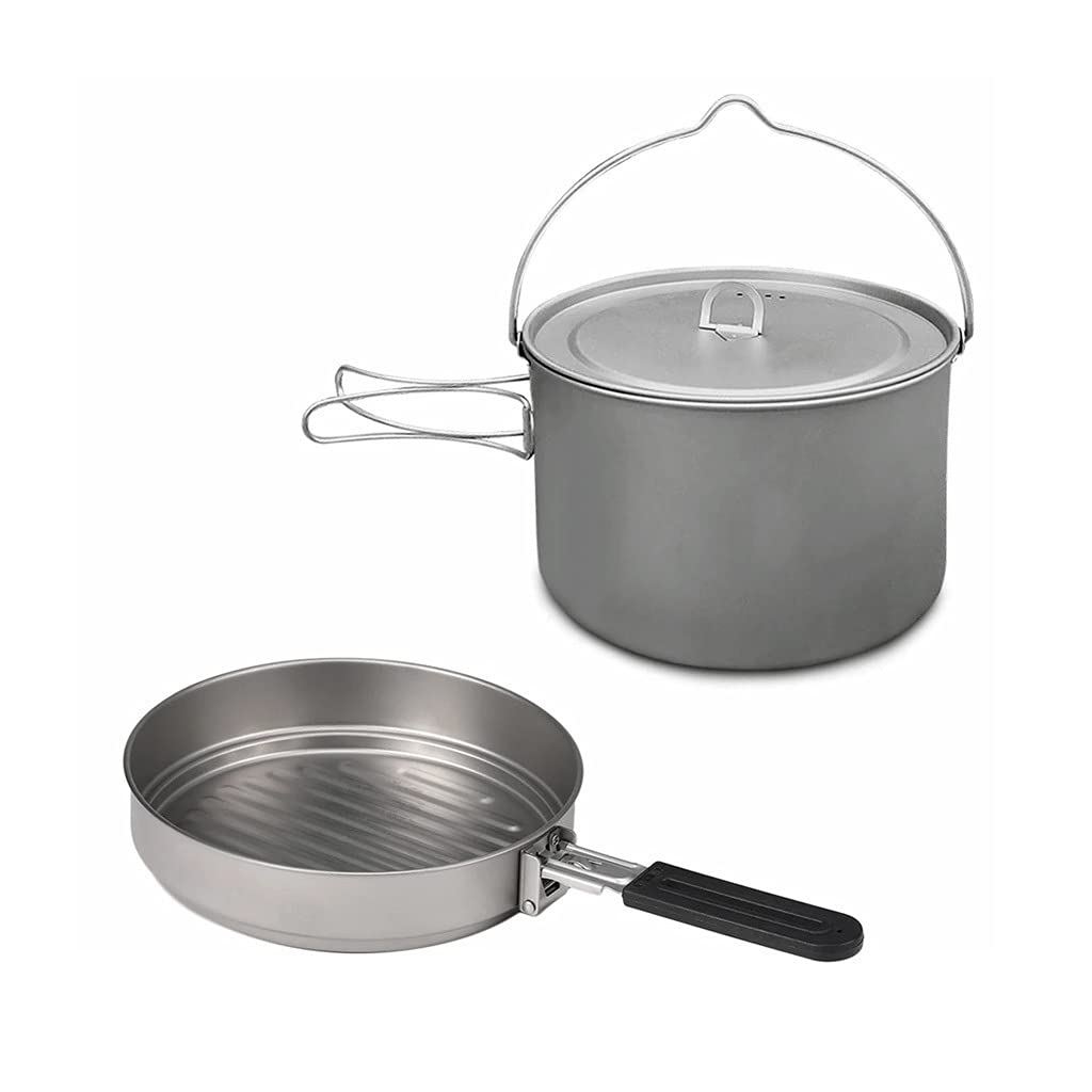 Premium Titanium Cookware Set - 2.8L Pot & 1.1L Pan for Camping, Backpacking, Hiking | Lightweight, Durable Outdoor Cooking Gear for Picnics & RV Trips