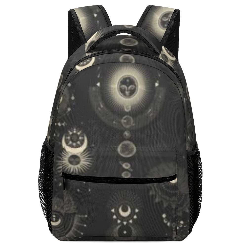 Vintage Boho Moon Zodiac Geometric Backpack - 16.5 Inch Laptop Backpack for School, College, Hiking & Travel - Unisex Diaper Bag & Daily Use Backpack for Men & Women | Perfect for Work, Commuting & Outdoor Adventures