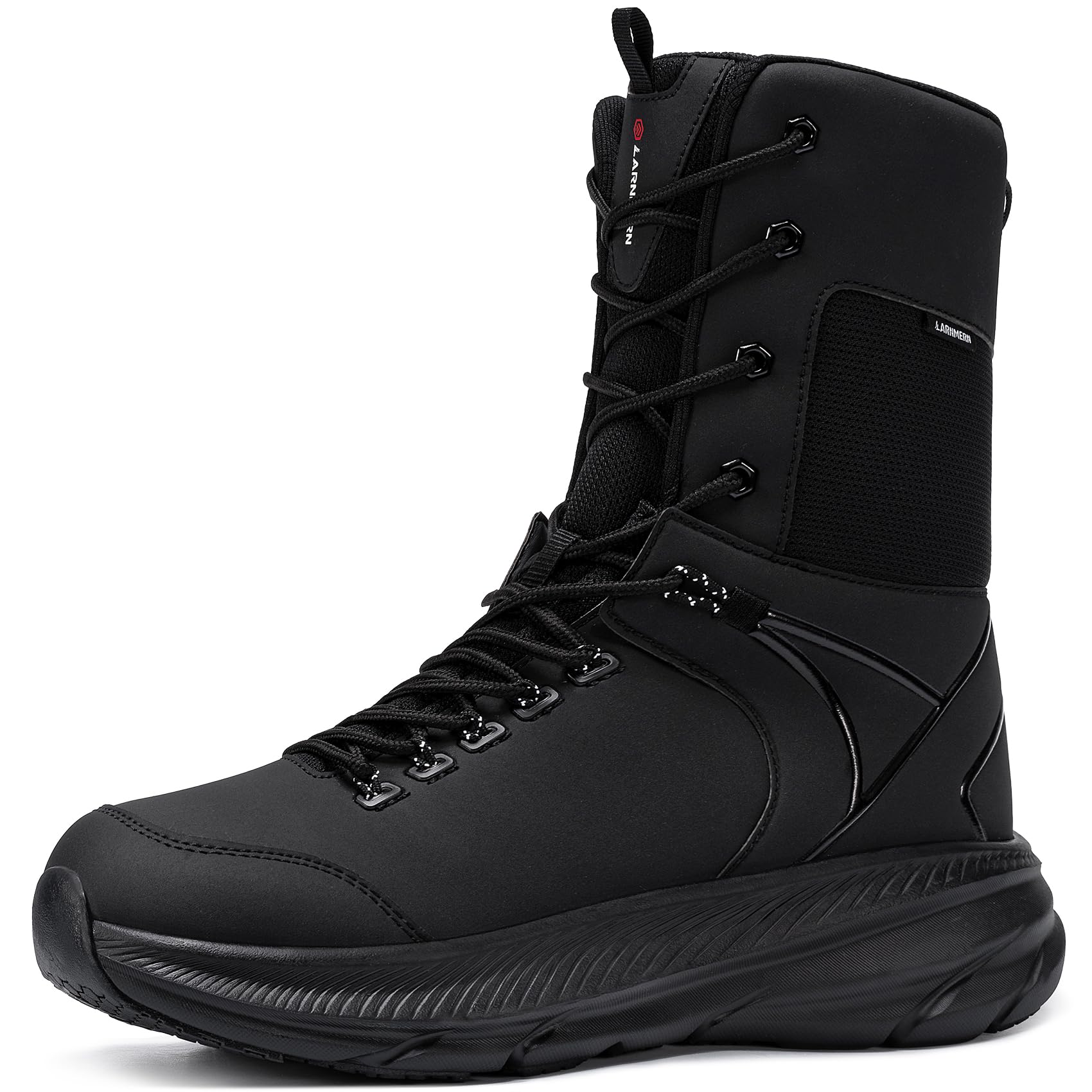 LARNMERN Men's 8 Inch Non-Slip Tactical Work Boots - Military Combat Hiking Boots with Slip Resistance | Lightweight & Comfortable for Industrial Construction, Outdoor Hiking, and Heavy Duty Work