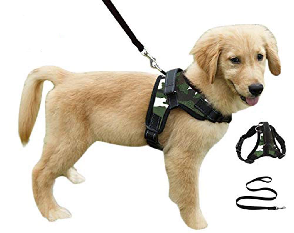 **Heavy Duty Adjustable Reflective No-Pull Dog Harness & Leash Set - Padded Chest Vest with Handle for Small, Medium & Large Dogs - Perfect for Training, Walking & Outdoor Adventures**