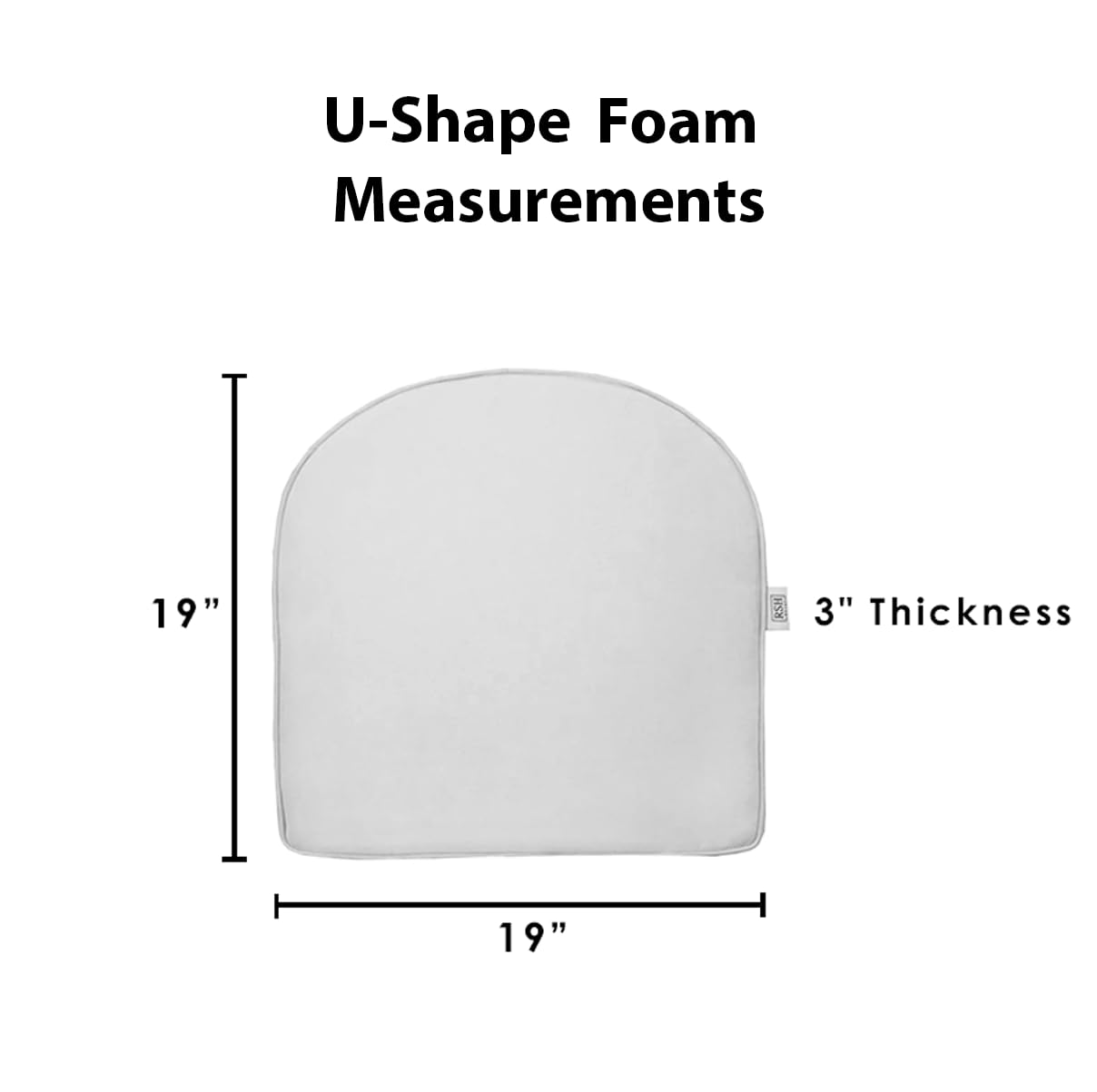 RSH Decor: 2-Pack U-Shape Foam Wicker Seat Cushions 19