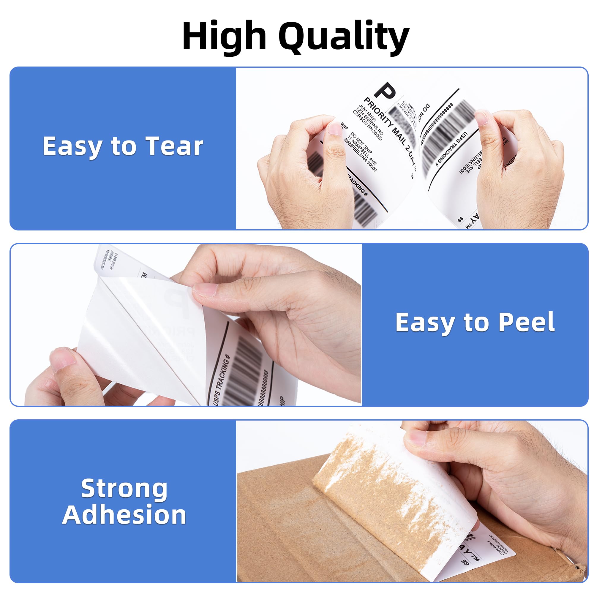 4x6 Direct Thermal Shipping Labels Roll - 500 Pack, Commercial Grade Strong Adhesive Stickers, Compatible with Rollo/Nelko/Munbyn/Jadens Printers - Perfect for Ecommerce, Warehouse & Logistics Labeling
