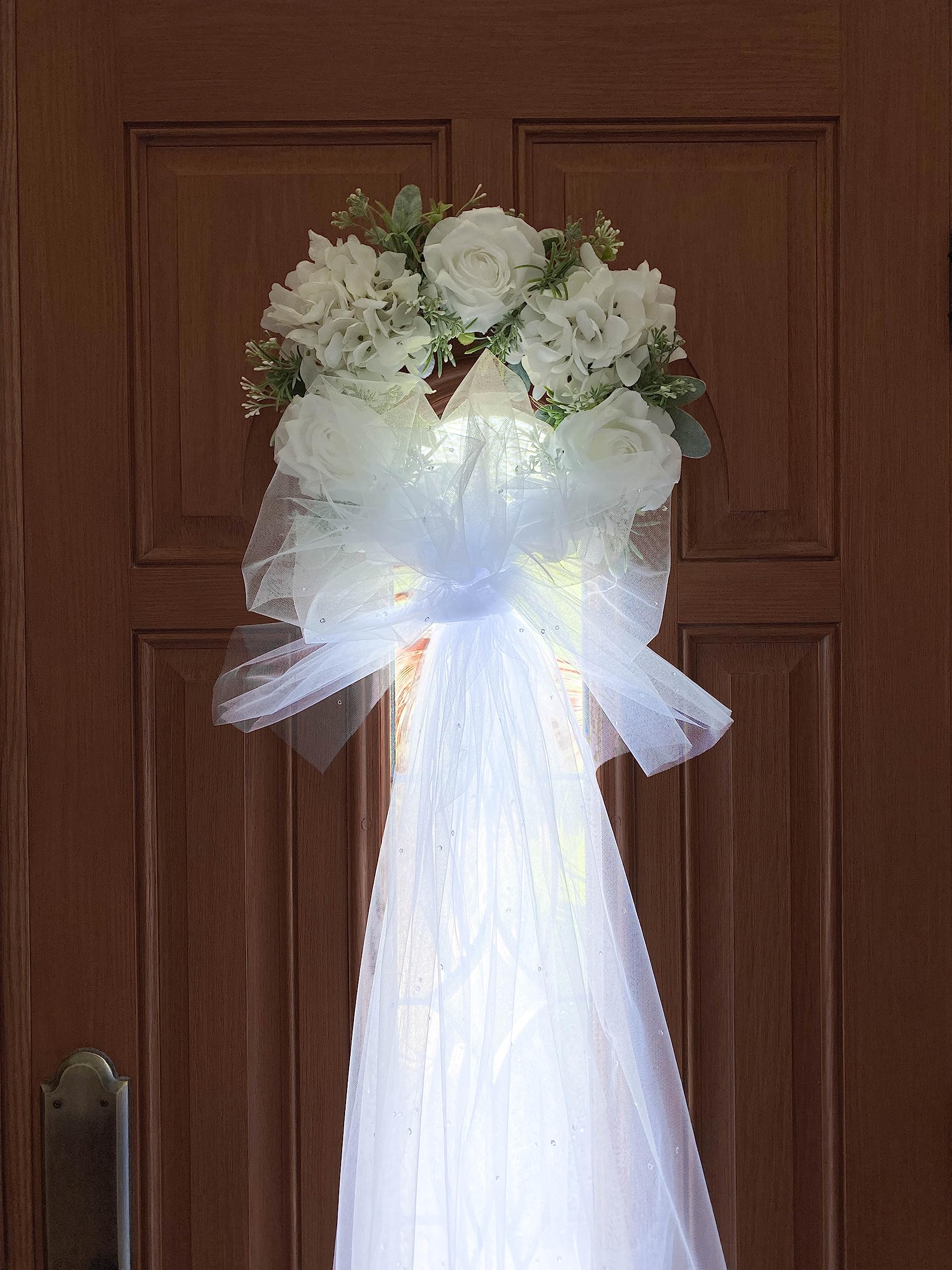 Elegant Bridal Shower Wreath & Wedding Door Hanger - Handmade Grapevine Wreath for Bridal Parties, Wedding Decorations & Home Entrance Decor - Perfect for Bridal Showers, Wedding Receptions & Front Door Greetings