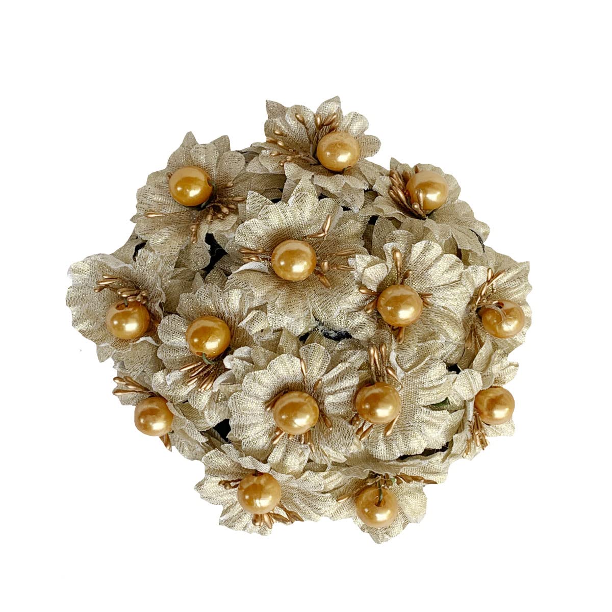 VinshBond Flower Gajra Bun Hair Clip for Girls - Multi Color Hair Accessories (Pack of 1) - Perfect for Weddings, Parties & Indian Traditional Hairstyles