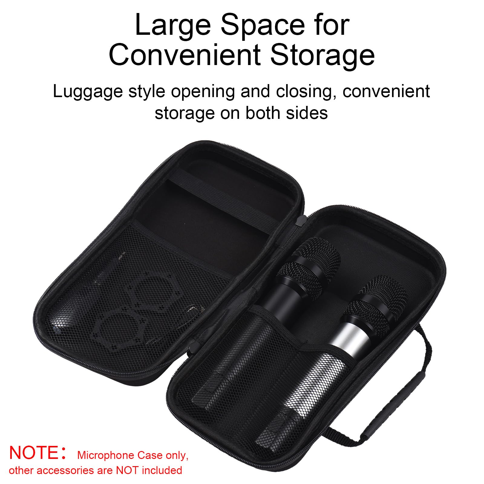 Premium Water-Resistant Shock-Proof Dual Microphone Carrying Case - Protective Storage Bag for 2 Mics - Ideal for Travel, Studio, Live Performances & Outdoor Recording