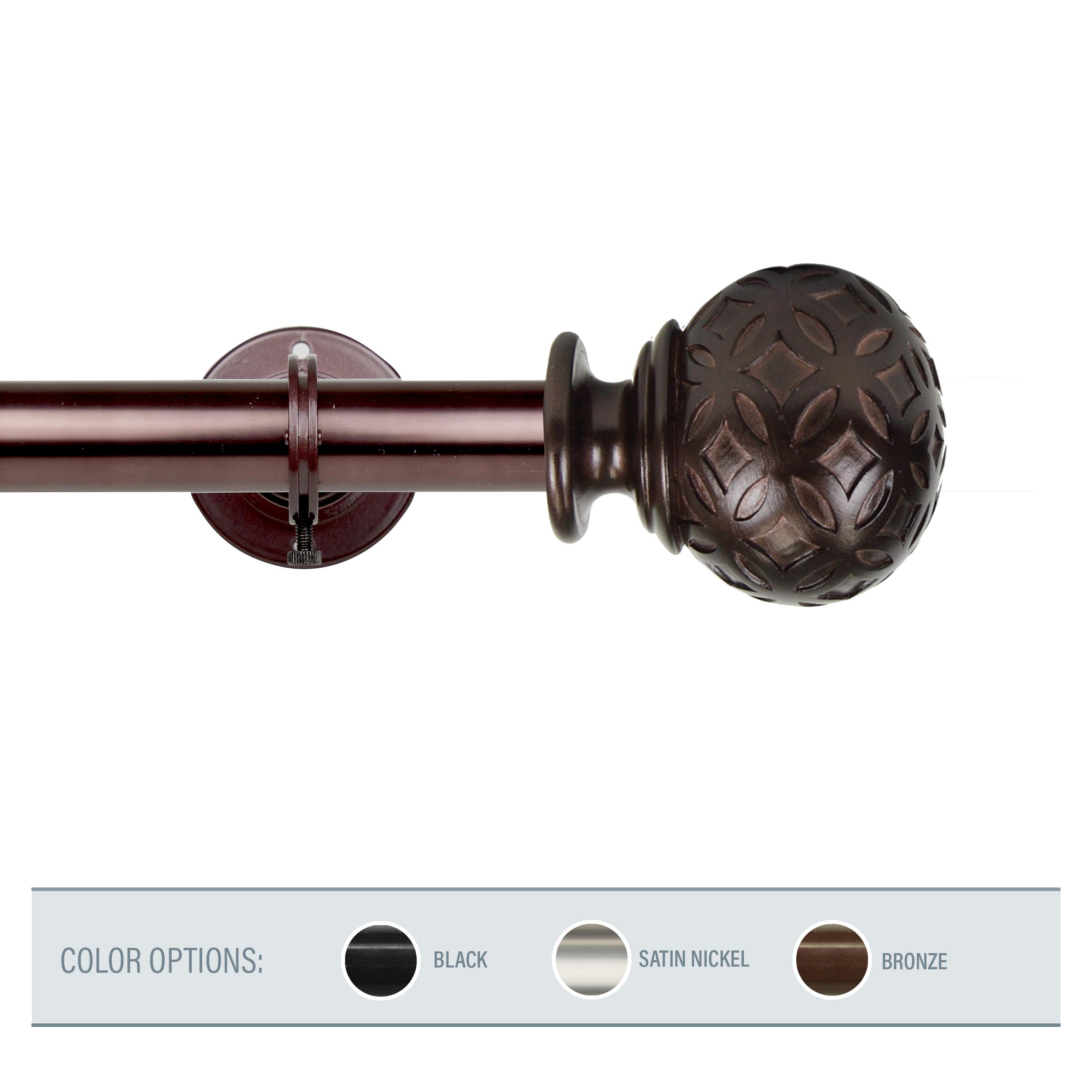 Rod Desyne Odelia 1 Inch Ceiling Curtain Rod - Adjustable 120 to 170 Inches - Bronze Finish Room Divider for Living Room, Bedroom & Home Decor