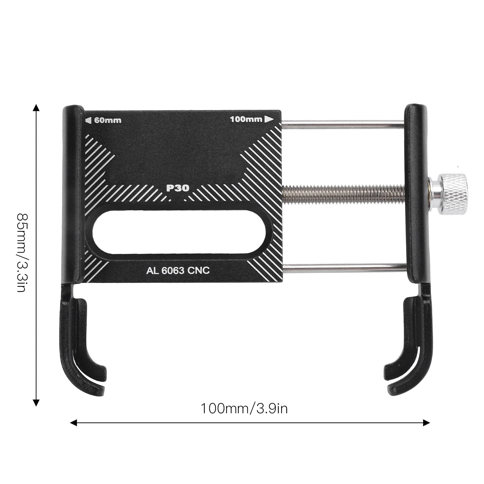 Premium P30 Aluminum Phone Holder - Adjustable 60-100mm Smartphone Stand for Car, Desk & Bed - Reduces Vibrations & Strengthens Pillow Support - Perfect for Driving, Working & Relaxing