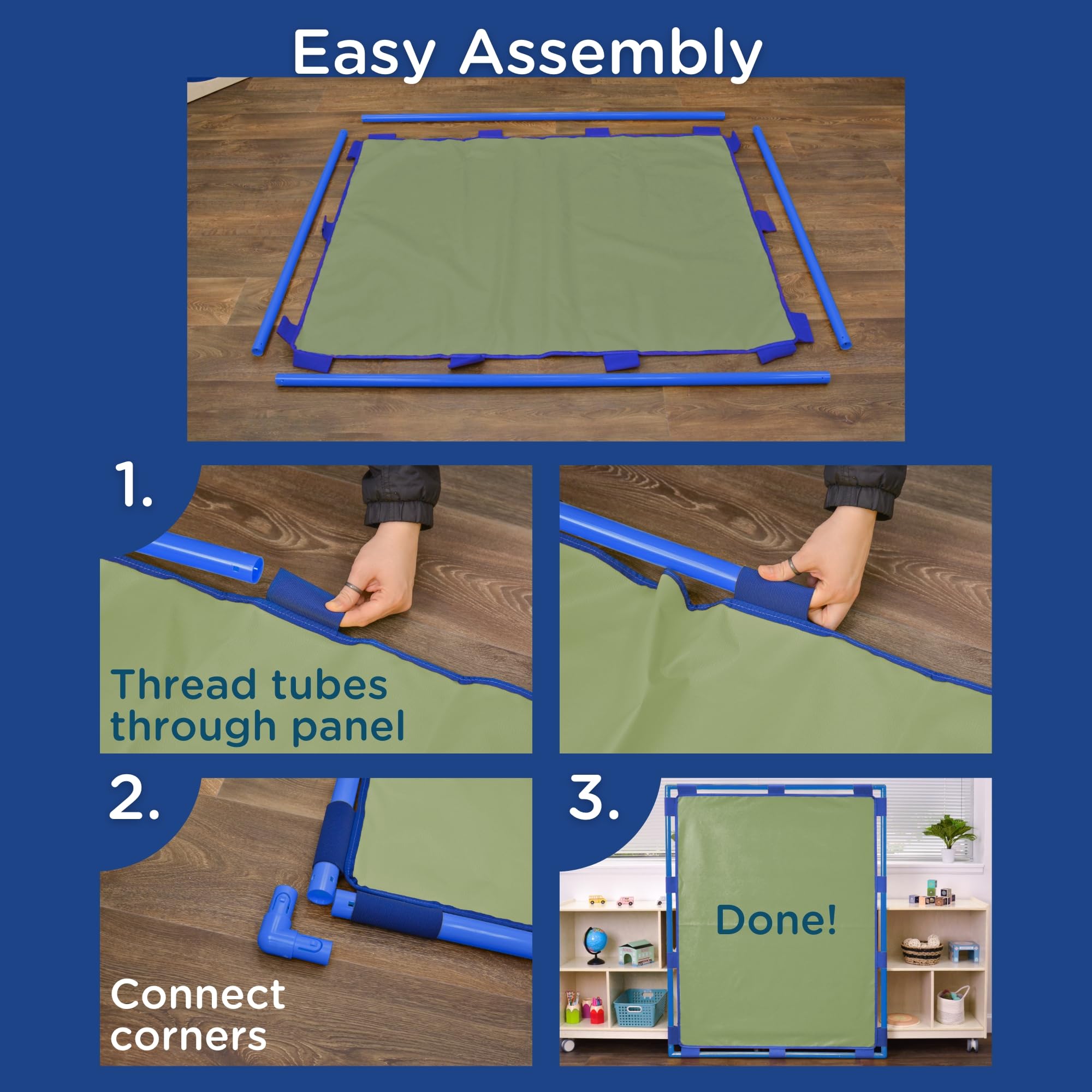 Children's Factory Big Screen PlayPanel - Kids Room Divider & Classroom Privacy Screen in Sage Green | Perfect for Daycare Centers, Preschools & Home Play Areas