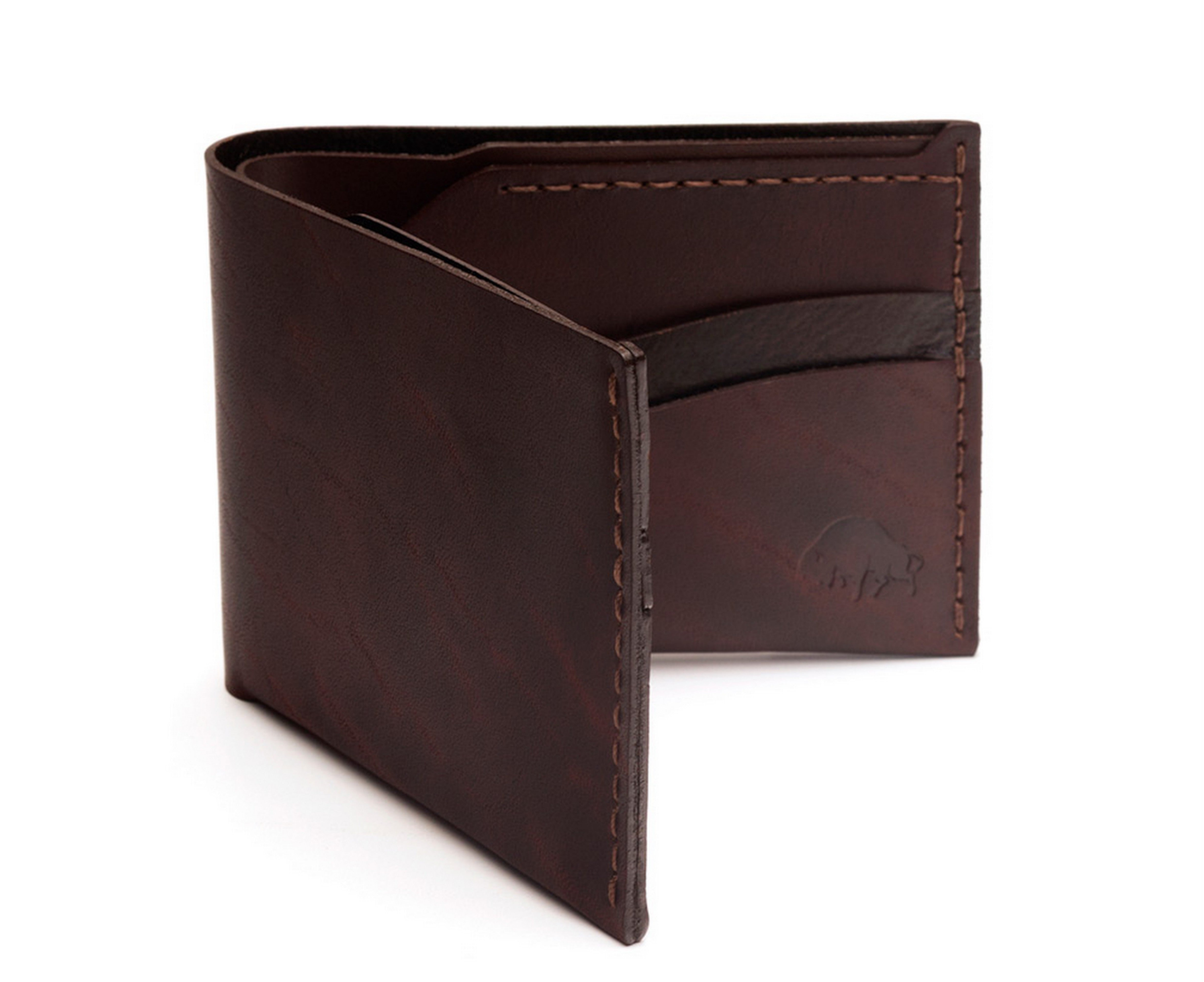 Ezra Arthur No. 6 Genuine Leather Wallet for Men - Slim RFID Blocking Bifold Wallet in Malbec Color - Perfect for Everyday Carry, Travel & Business