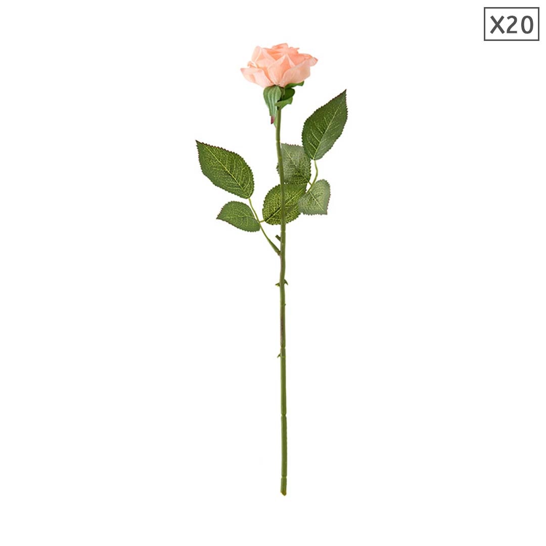 20pcs Artificial Silk Rose Flowers - Realistic Fake Rose Bouquet for Wedding Centerpieces, Home Table Decor, Party & Event Decoration