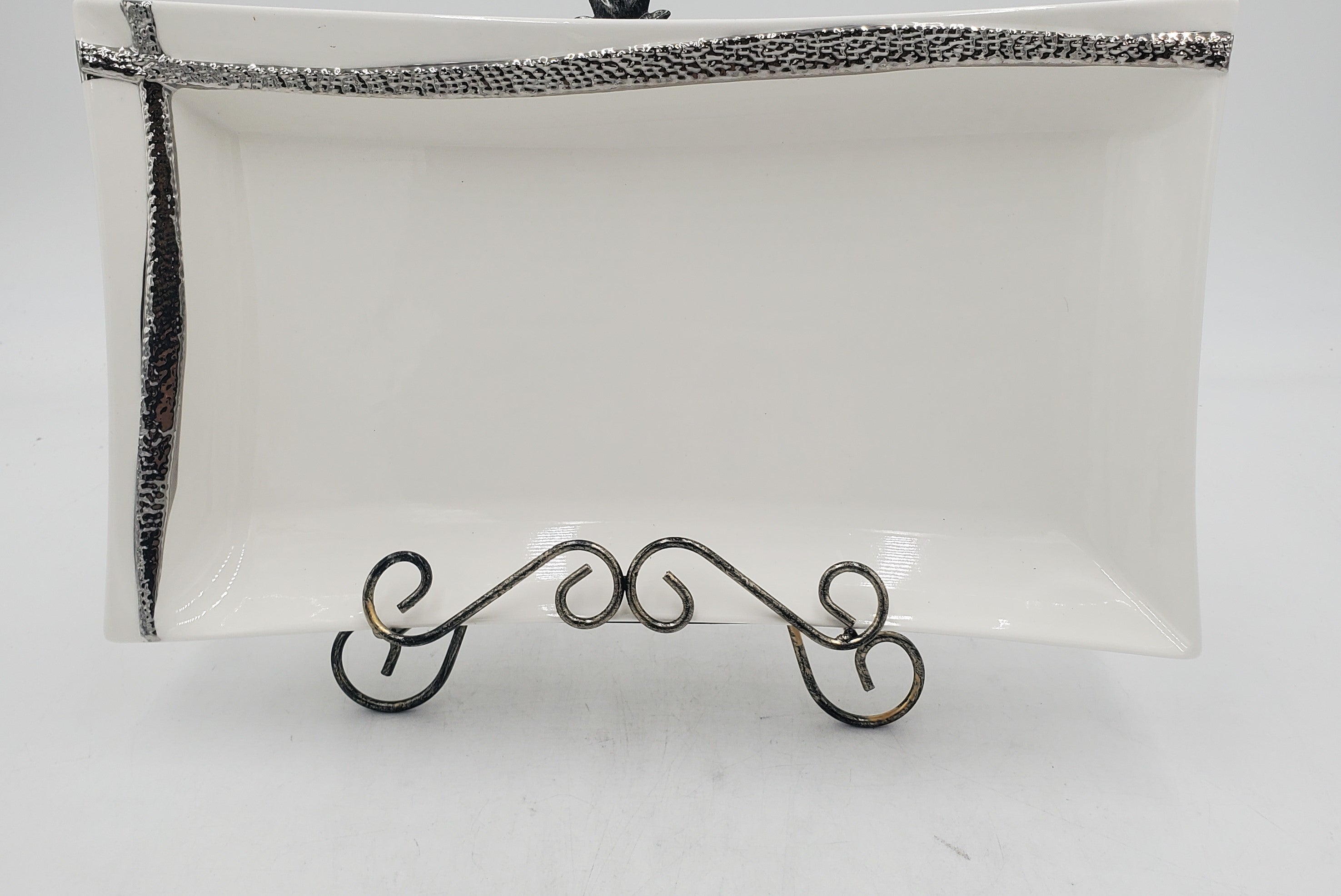 13.5x7.5 Inch Silver Plated Serving Tray - Elegant Party Platter for Entertaining, Dining, and Home Decor