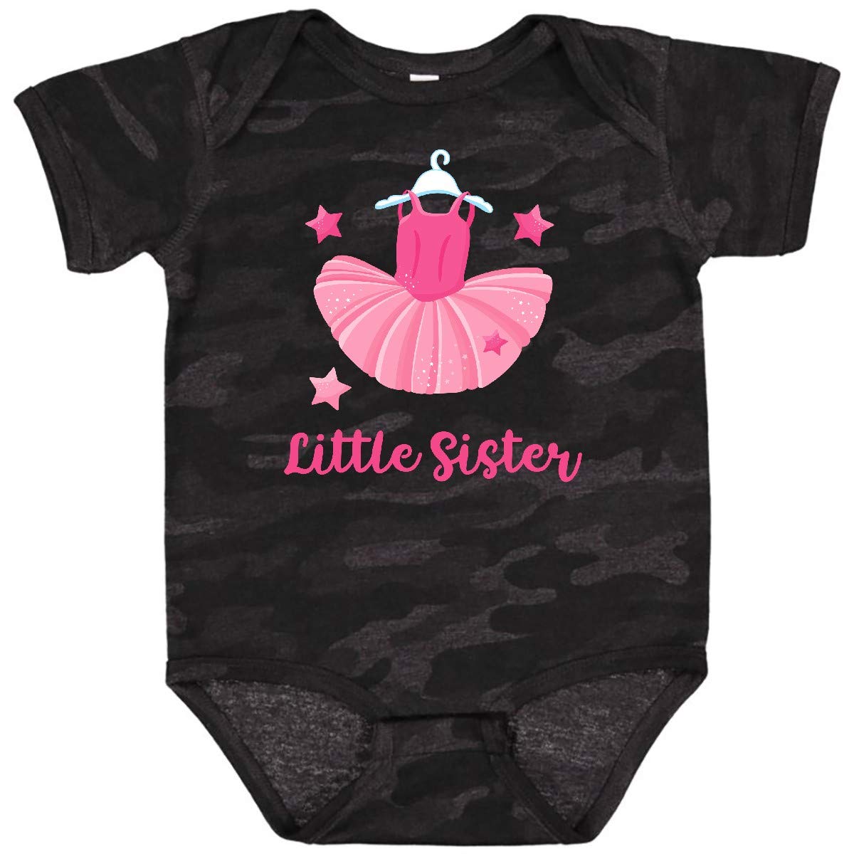 Inktastic Tutu Ballerina Little Sister Baby Bodysuit - Cute & Comfortable Infant Onesie for Newborn Girls | Perfect for Birthday, Photo Shoots & Sibling Matching Outfits