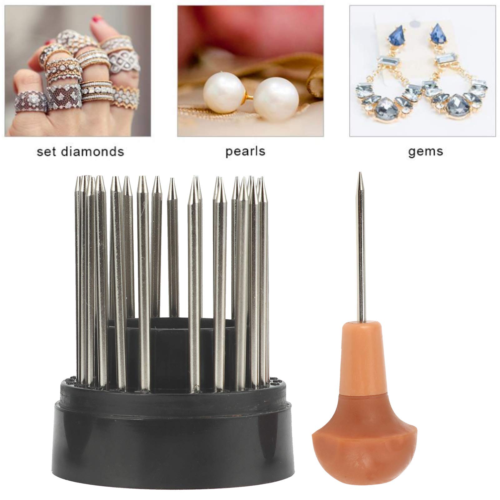 Bizofft 23-Piece Beading Tools Set for Jewelry Making - Diamond Bead Grain Tool, Stone Setting Graver with Storage Box | Perfect for DIY Jewelry, Gemstone Setting & Craft Projects