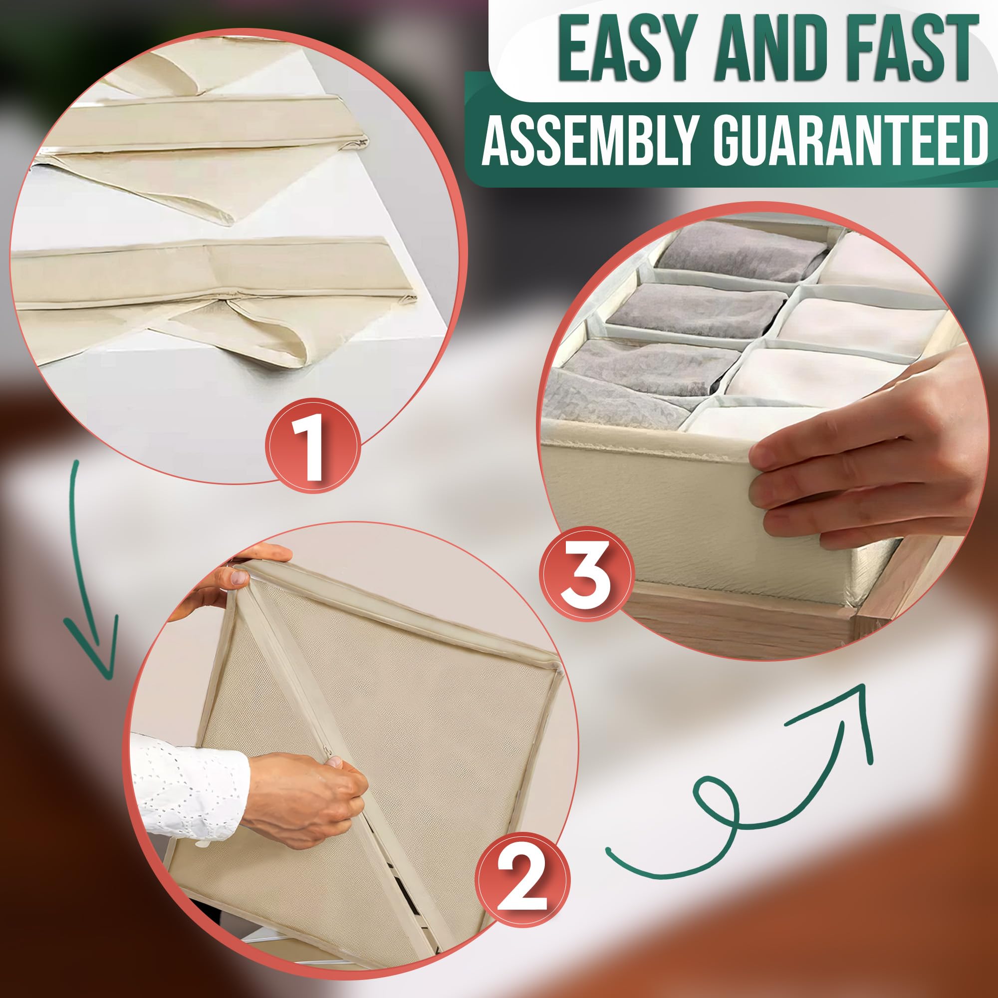 2-Pack Dresser Drawer Organizers for Underwear & Socks - 40-Cell Closet Storage Divider for Bedroom, Bathroom, and Wardrobe Organization - Perfect for Sock Drawer, Underwear Storage, and Closet Tidying