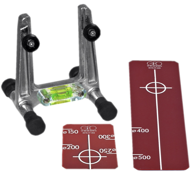 Geo Laser Universal Target Frame KL 04 with Targets DN 150-300 & DN 400-500 for Pipe Alignment & Construction Surveying - High Precision Laser Measurement Tool