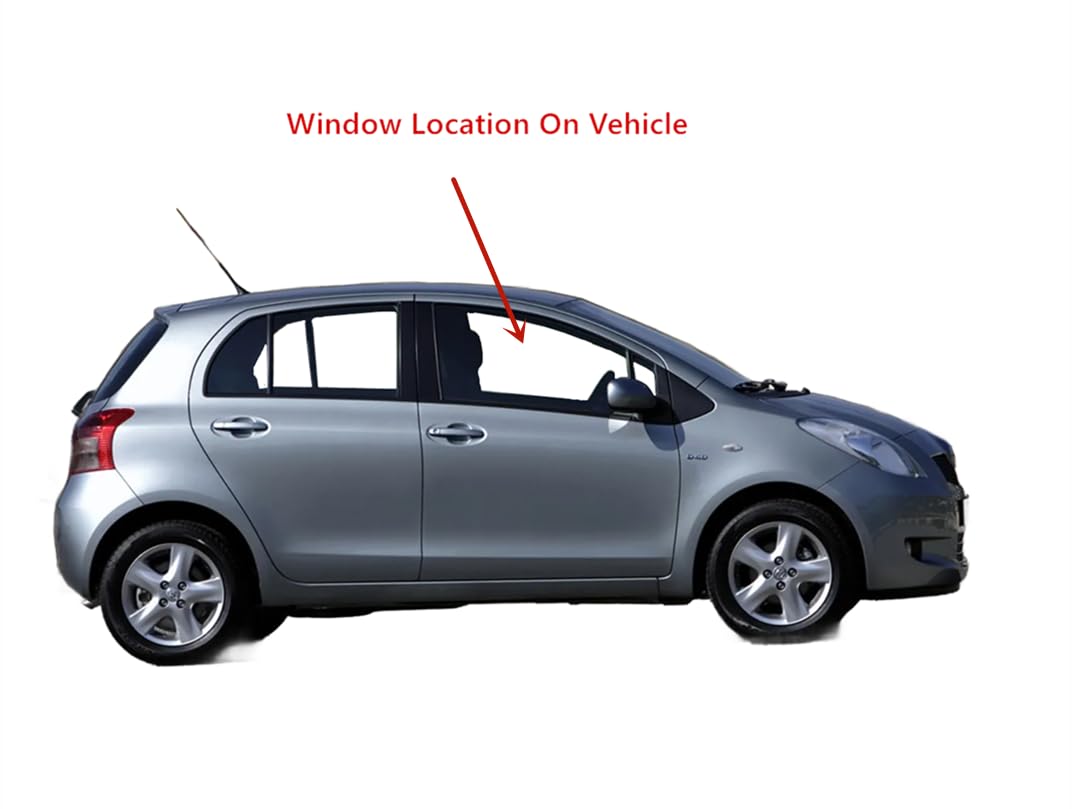 Toyota Echo & Yaris Passenger Side Front Door Window Glass Replacement - Compatible with 2000-2005 Echo Sedan & 2004-2005 Yaris Hatchback - Perfect for DIY Auto Glass Repair & Vehicle Maintenance