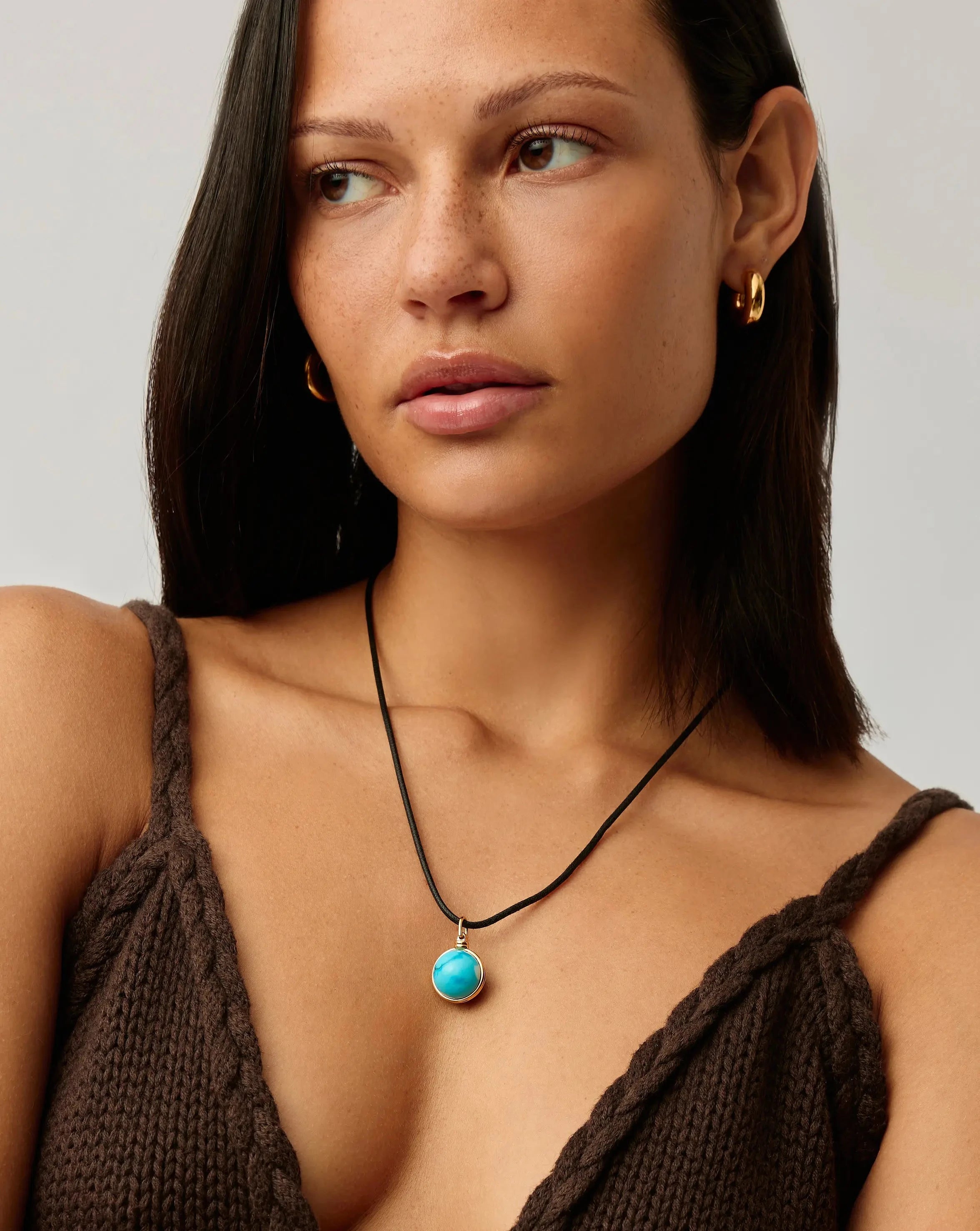 Sphere Gemstone Cord Pendant Necklace - 18k Gold Plated Lapis & Turquoise Beaded Jewelry for Women | Boho Chic Necklace for Casual Wear, Layering & Gift Giving