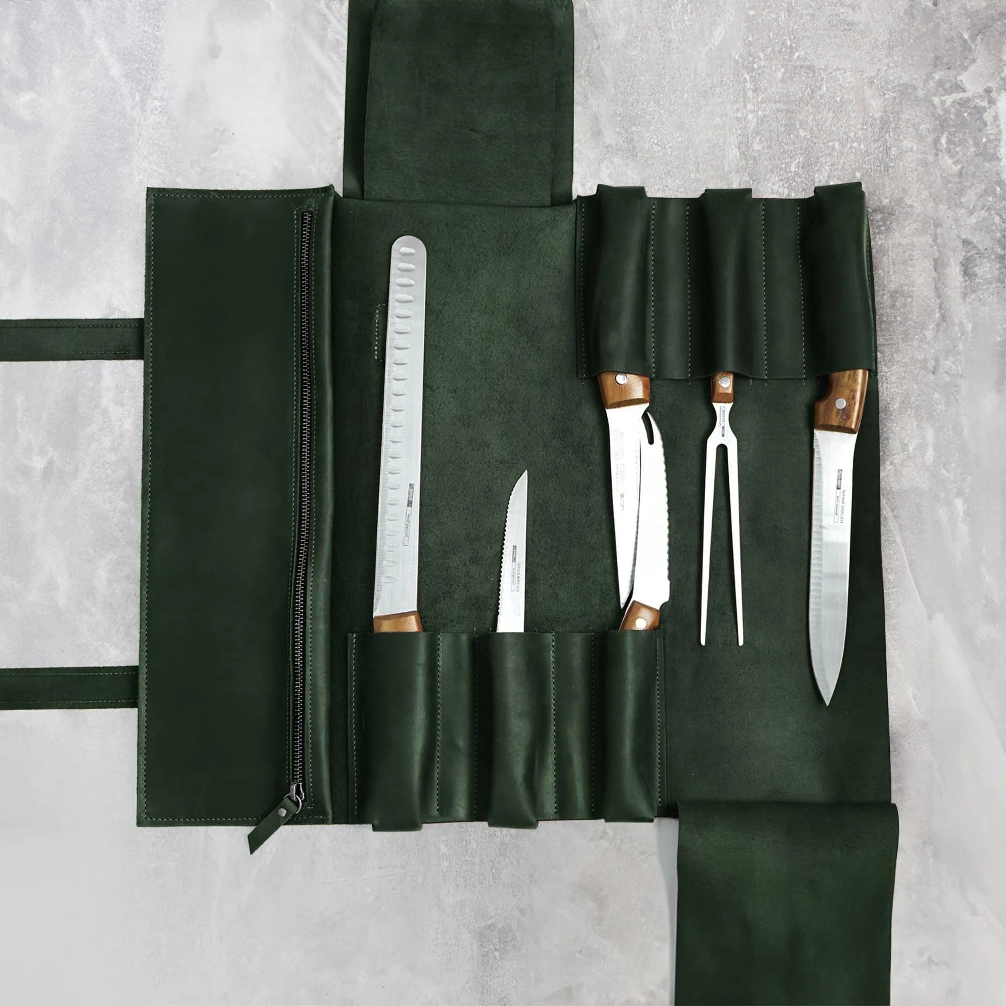 Premium Leather Knife Roll for Chefs & Butchers - Durable Professional Knife Storage Case with 12 Slots - Perfect for Kitchen, Camping & Culinary Gifts