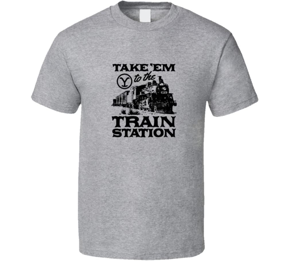 Yellowstone 'Take Em to The Train Station' T-Shirt - Vintage Western Style Tee for Fans & Cowboys | Perfect for Casual Wear, Gifts, and TV Show Merchandise