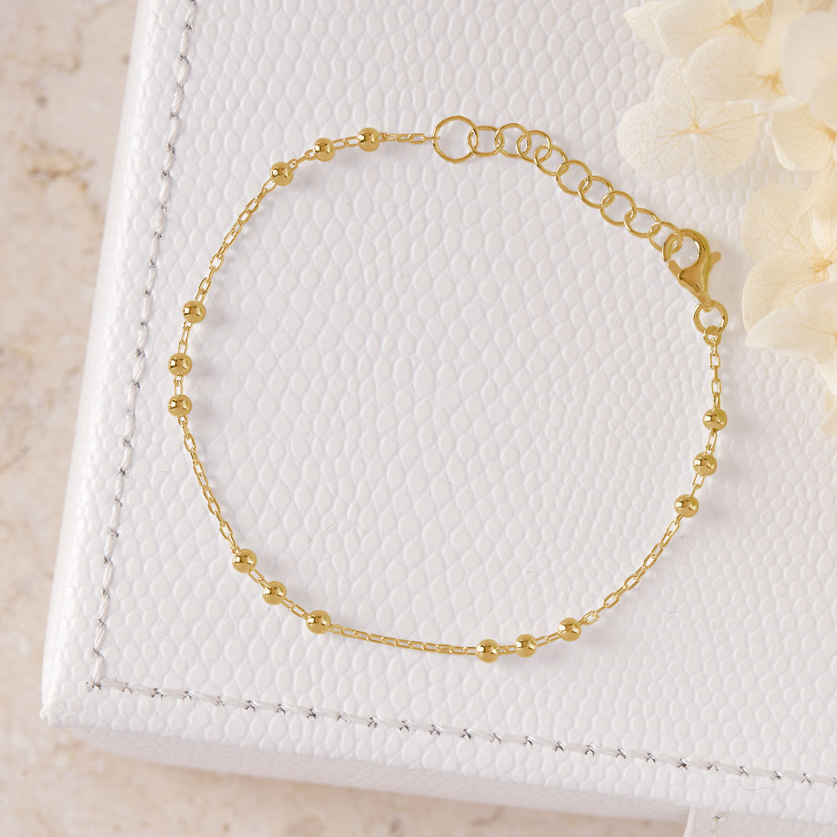 Elegant Gold Beaded Chain Bracelet for Women - Perfect for Parties, Weddings & Everyday Wear