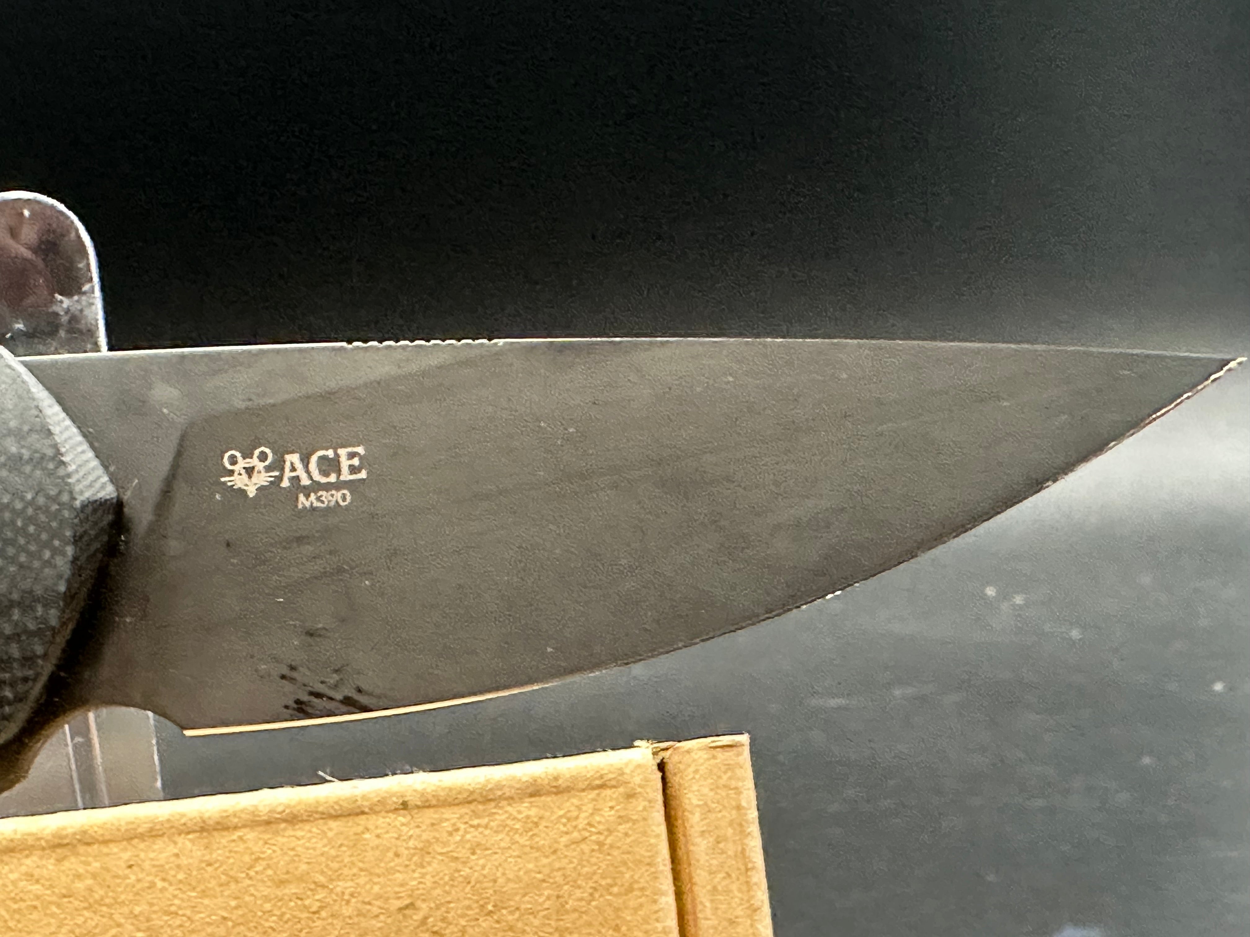 Giant Mouse ACE Corta Folding Knife - Black G10 & Titanium Frame, Blackout Drop Point Blade, Bohler M390 Steel - EDC, Outdoor, Camping, Survival Gear