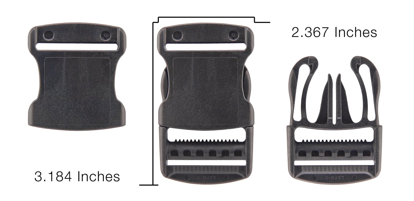 YKK 100-2 Inch Flat Side Release Plastic Buckle for Backpacks, Bags & Outdoor Gear - Heavy Duty Nylon Strap Fastener for Camping, Hiking & Travel Accessories