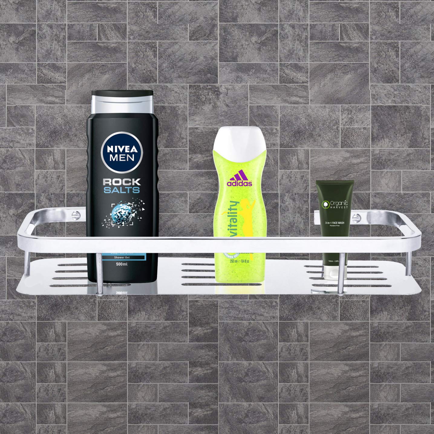 Plantex 304 Stainless Steel Bathroom & Kitchen Shelf Rack - 15x5 Inches Chrome Finish - Rustproof Storage Organizer for Bathroom Accessories, Shower Caddy & Kitchen Supplies