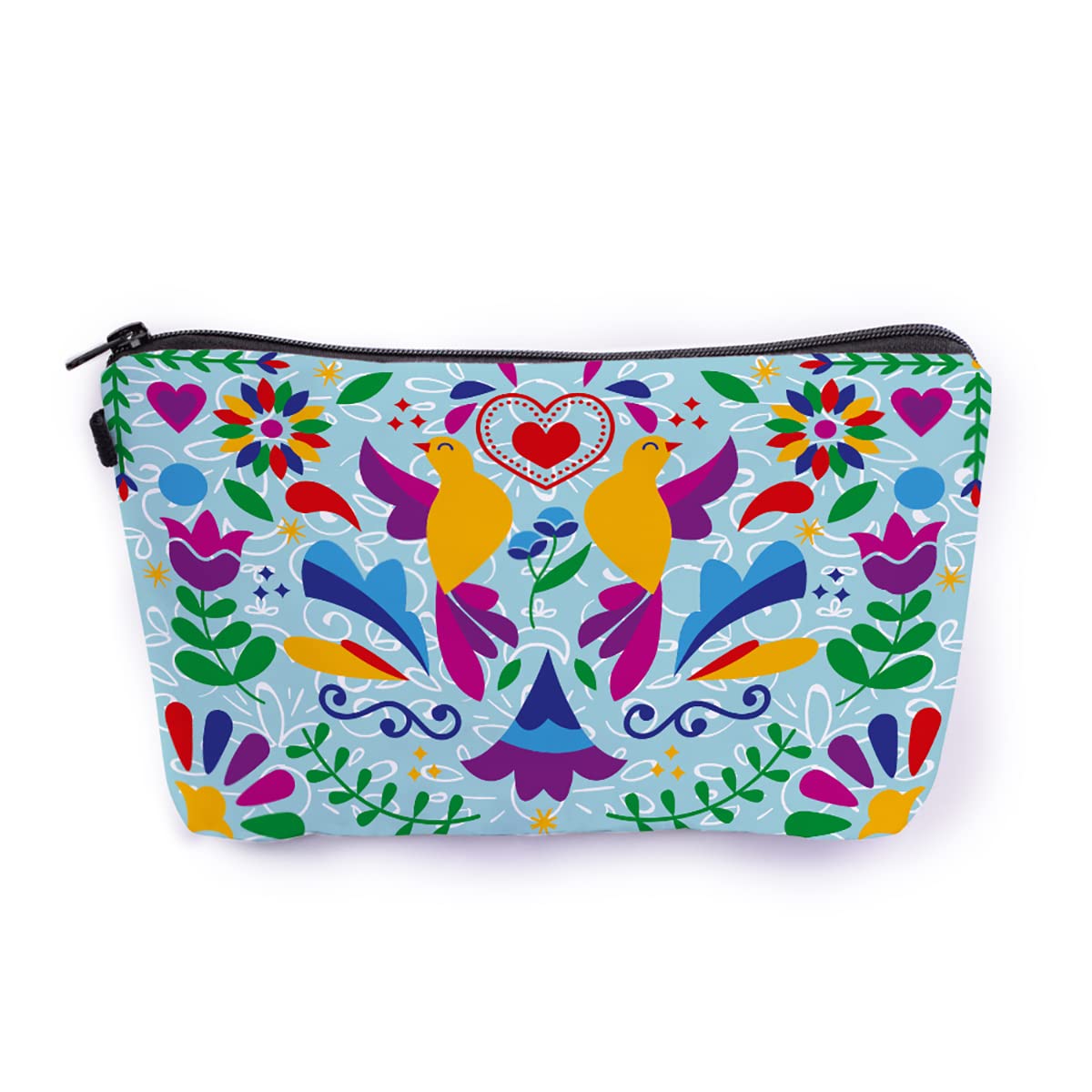 Crazyify Colorful Patterned Cosmetic Bag for Women - Waterproof Canvas Makeup Pouch with Zipper, Travel Toiletry Organizer | Perfect for Gym, Vacation & Daily Essentials Storage