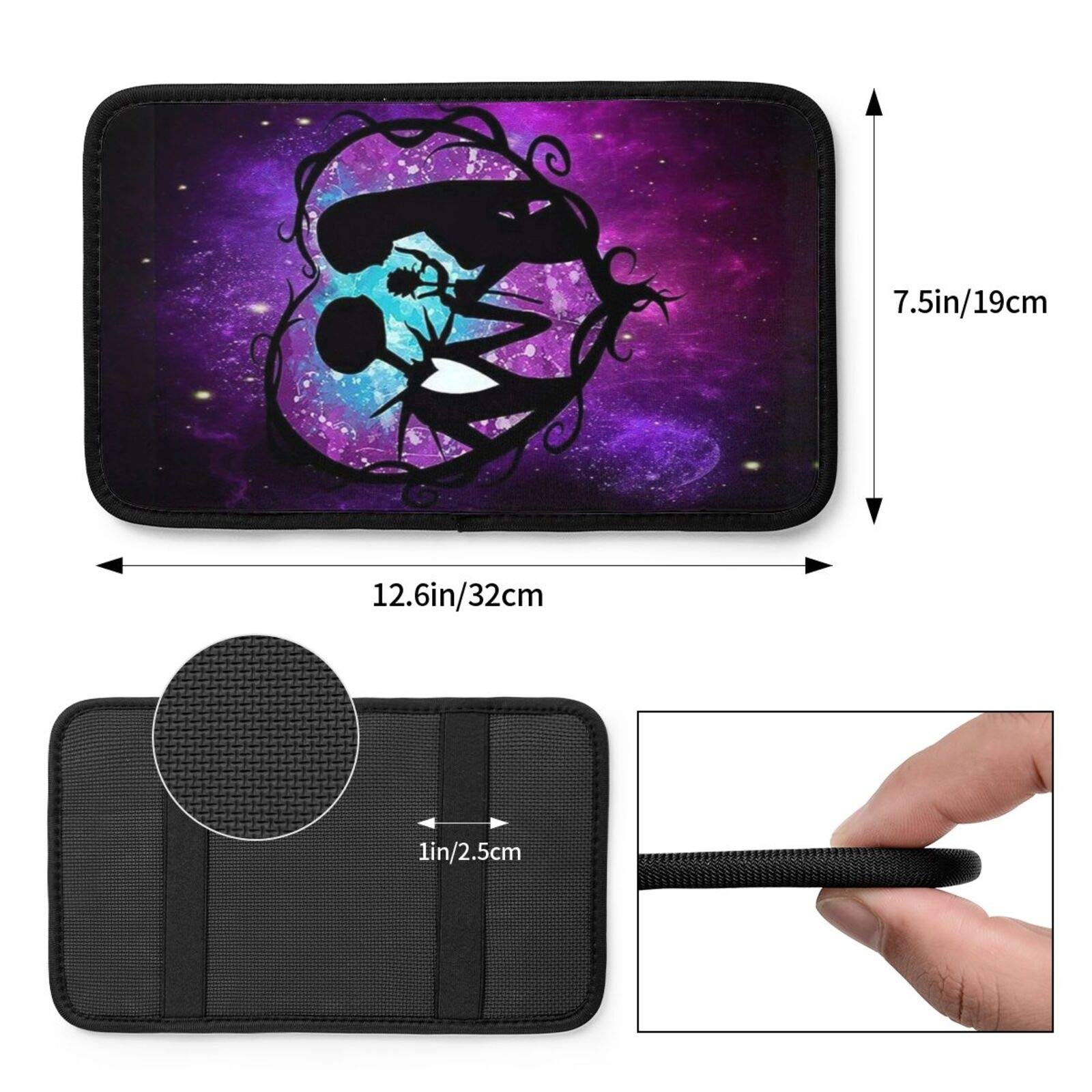 Universal Auto Center Console Pad - The Nightmare Before Christmas Car Armrest Cushion Cover Protector for Most Vehicles, SUVs & Trucks | Comfortable Accessory for Long Drives & Road Trips