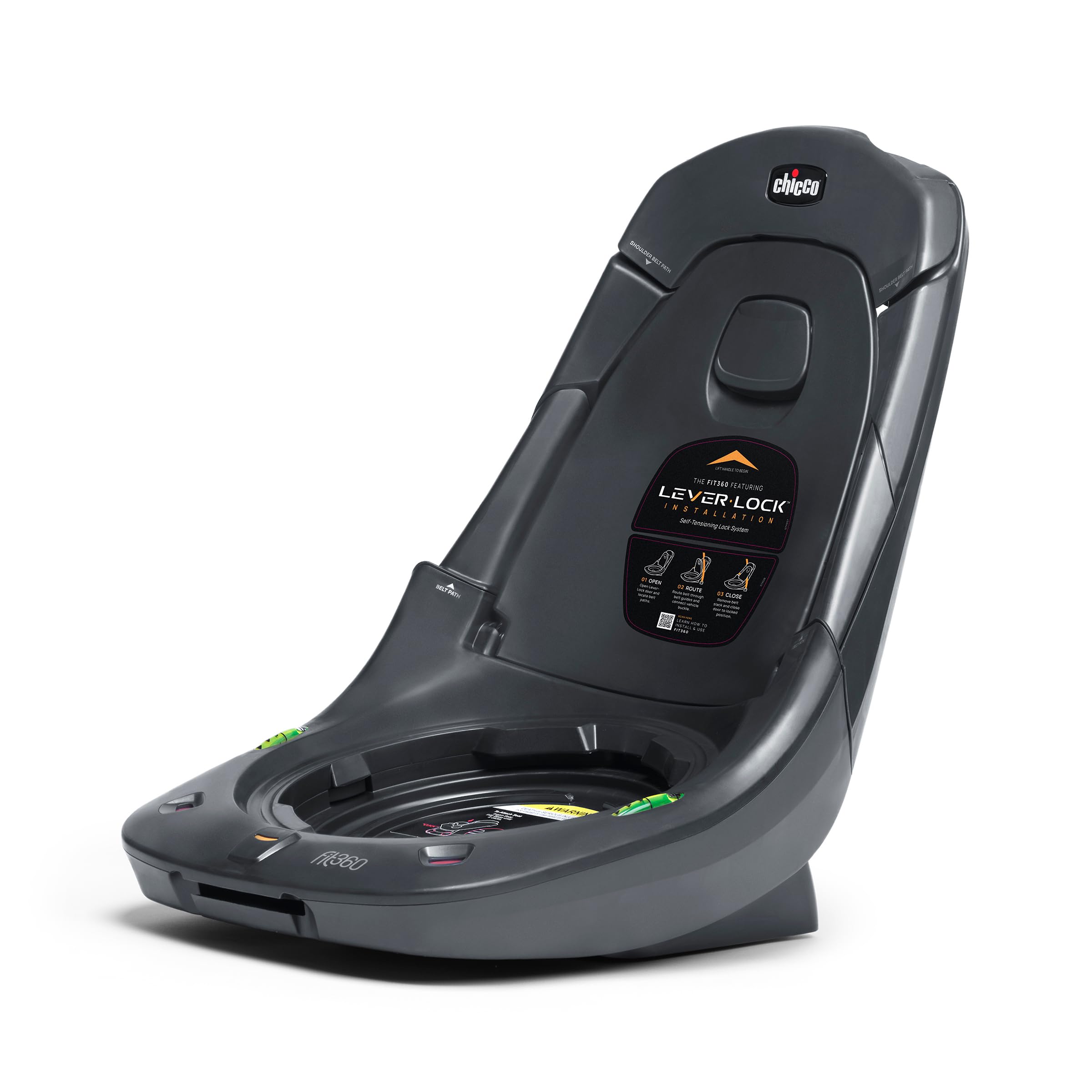 Chicco Fit360 Rotating Convertible Car Seat Base - 360° Swivel Infant to Toddler Car Seat with Easy Installation, Grey | Safe for Newborns to 65 lbs | Perfect for Travel, School Runs & Family Road Trips