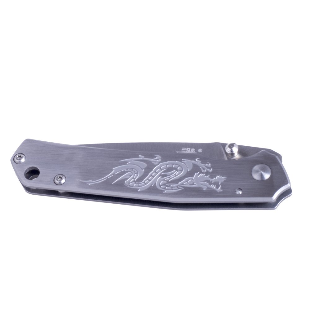 Sanrenmu 7129 EDC Pocket Folding Knife - 12C27 Stainless Steel Blade, 2.56