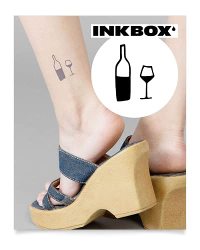 Premium Inkbox Temporary Tattoos - Semi-Permanent, Waterproof Fake Tattoos Lasting 1-2 Weeks | 2x2 Inch Easy Application Tattoo Kit | Perfect for Parties, Festivals, Vacations & Trying Tattoo Designs Risk-Free