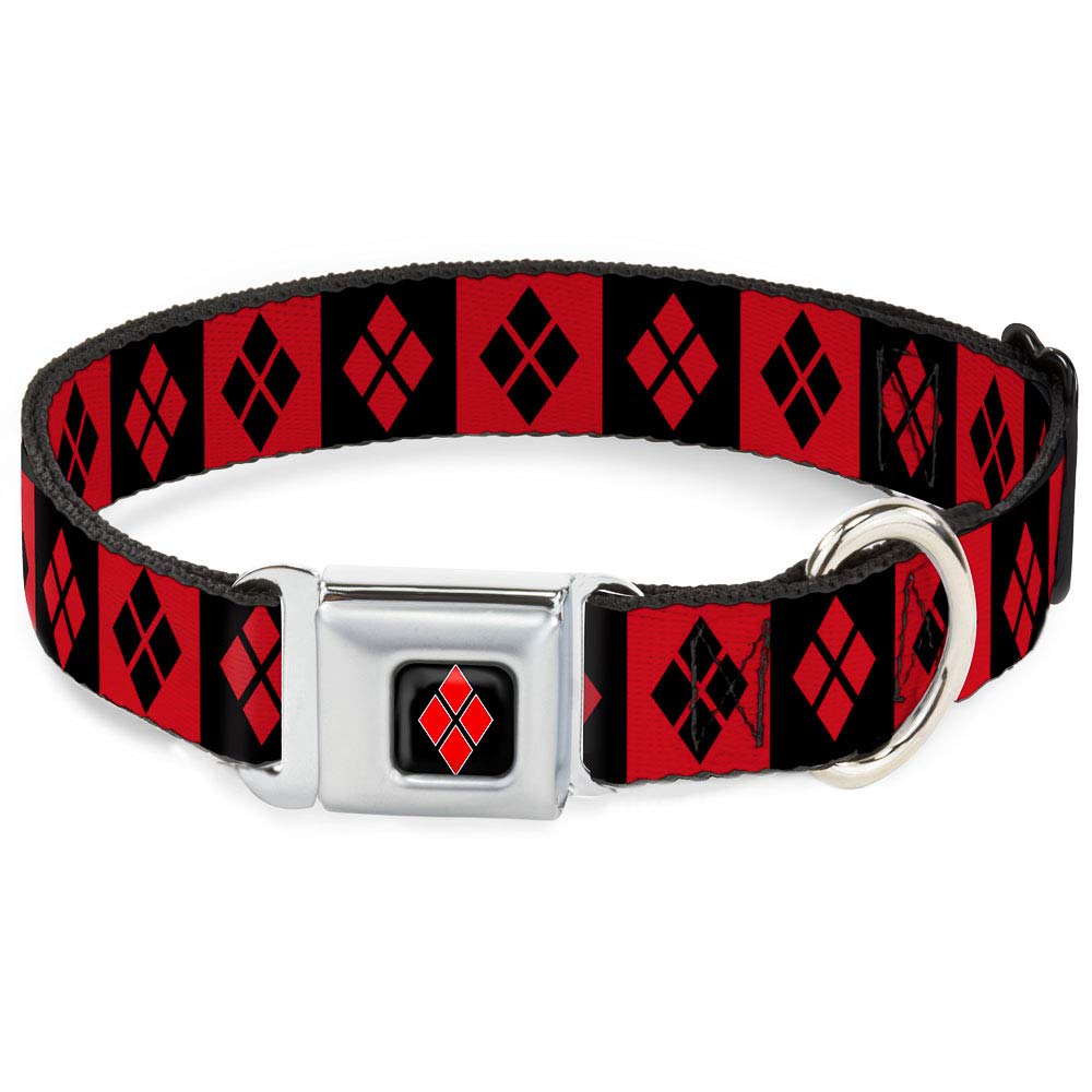 Buckle-Down Harley Quinn Diamond Blocks Dog Collar - 1.5