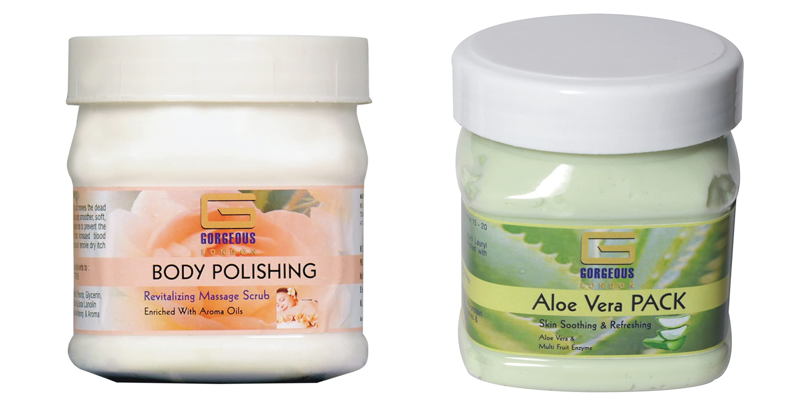 Exfoliating Body Scrub & Aloe Vera Gel Combo Pack (2 x 450ml) - Deep Cleansing & Moisturizing for Smooth Skin - Perfect for Spa Day & Post-Workout Recovery