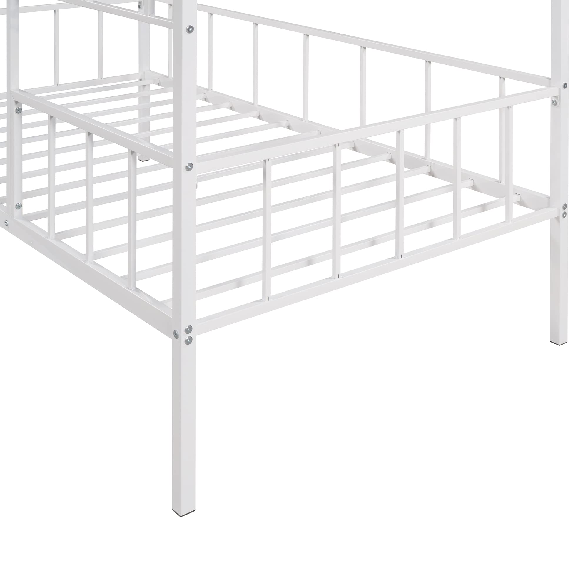 Bellemave Twin Size Metal Platform Bed Frame for Kids - No Box Spring Needed, Sturdy & Durable Bed Frame for Girls & Boys (White) - Perfect for Kids' Bedrooms, Guest Rooms & Small Spaces