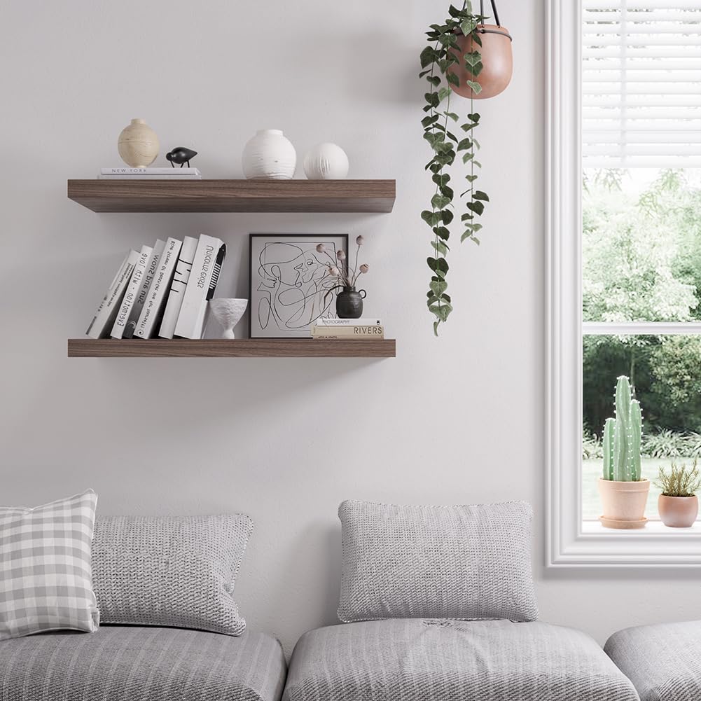 Premium Walnut Floating Shelf Set of 2 - 30