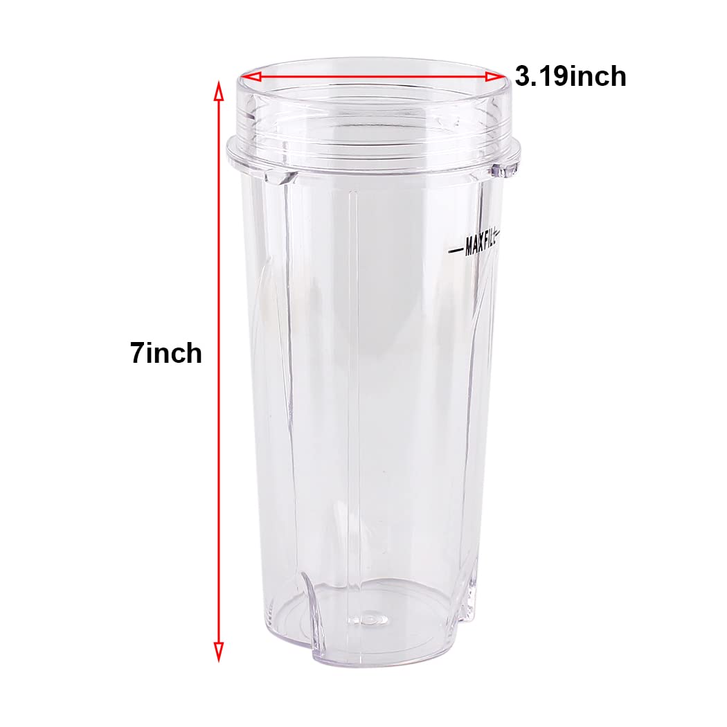 Anbige 6-Fin Replacement Blender Blade with 16oz Cup - Compatible with Ninja BL660 BL770 BL740 BL771 BL773CO Blenders - Perfect for Smoothies, Shakes & Food Prep
