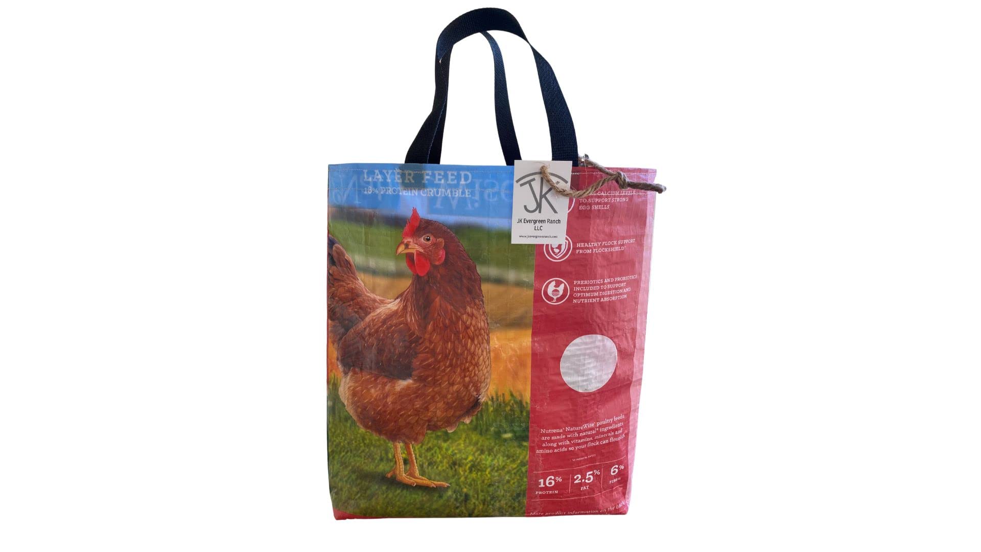 Premium Chicken Feed Bag Tote - Durable & Stylish Red Poultry Feed Carrier for Hens - Perfect for Farm, Coop, or Backyard Chicken Keeping