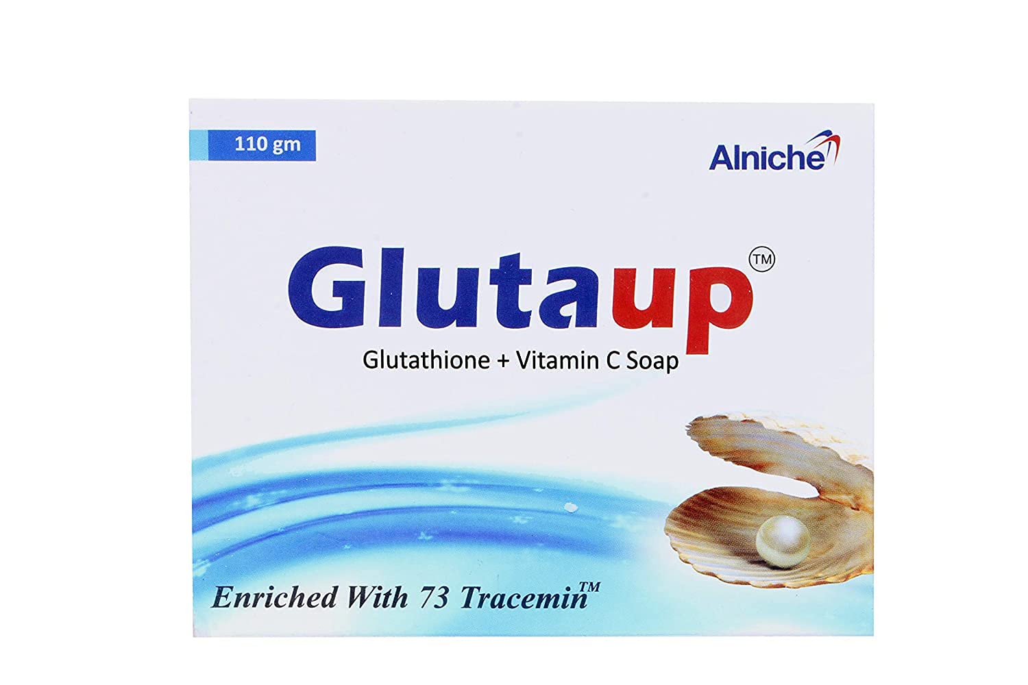 Alniche Glutaup Glutathione & Vitamin C Whitening Soap for All Skin Types - Men & Women - 110g (Pack of 1) - Brightens Skin, Reduces Dark Spots & Improves Complexion - Perfect for Daily Skincare Routine