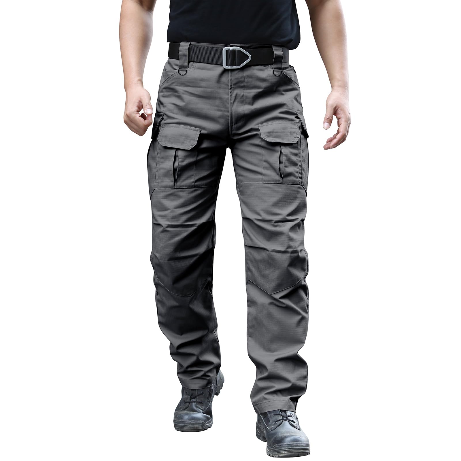Men's Stretch Tactical Pants - Water Resistant Ripstop Cargo Pants for Outdoor, Work & Hiking | Lightweight Durable EDC Pants for Camping, Travel & Tactical Activities