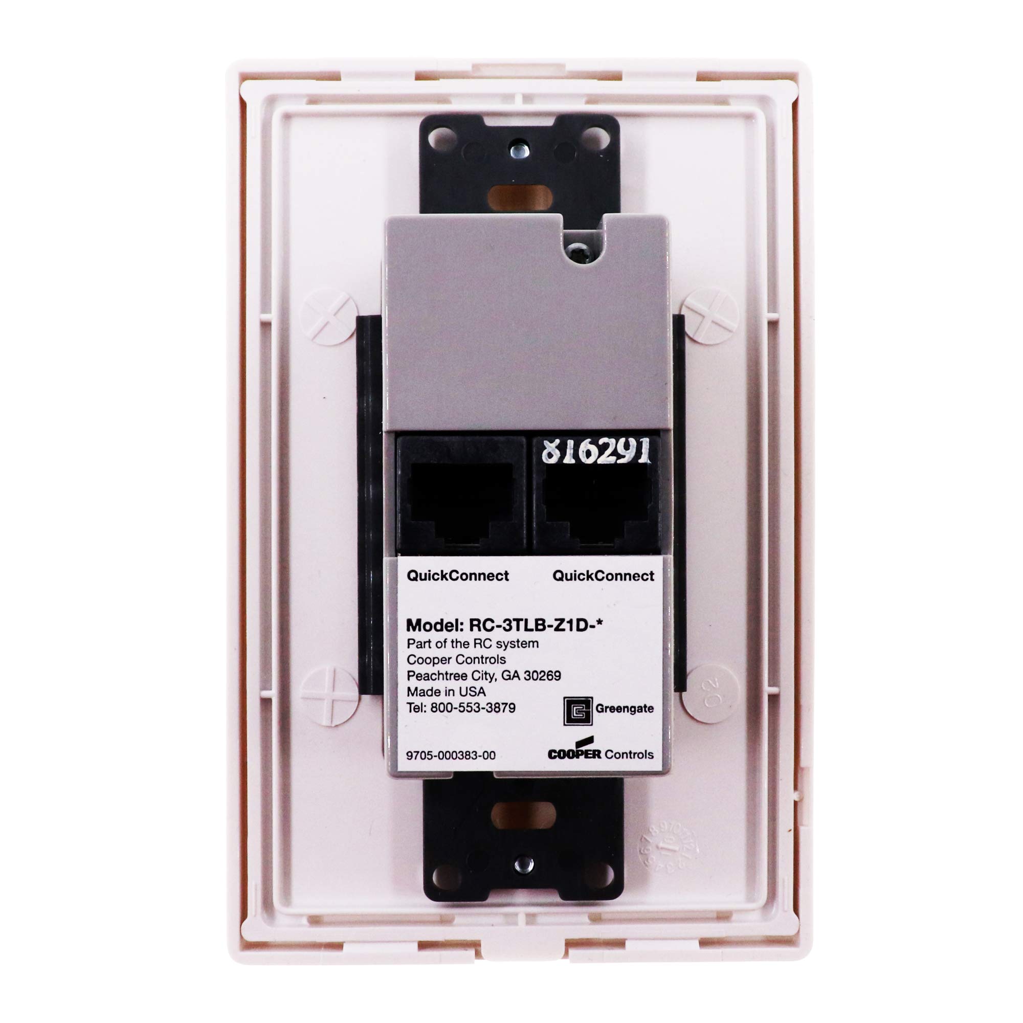RC-3TLB-Z1D-W Smart Room Controller for Zone 1 - White | Wireless Lighting Control System | Perfect for Home Automation & Smart Office Setup
