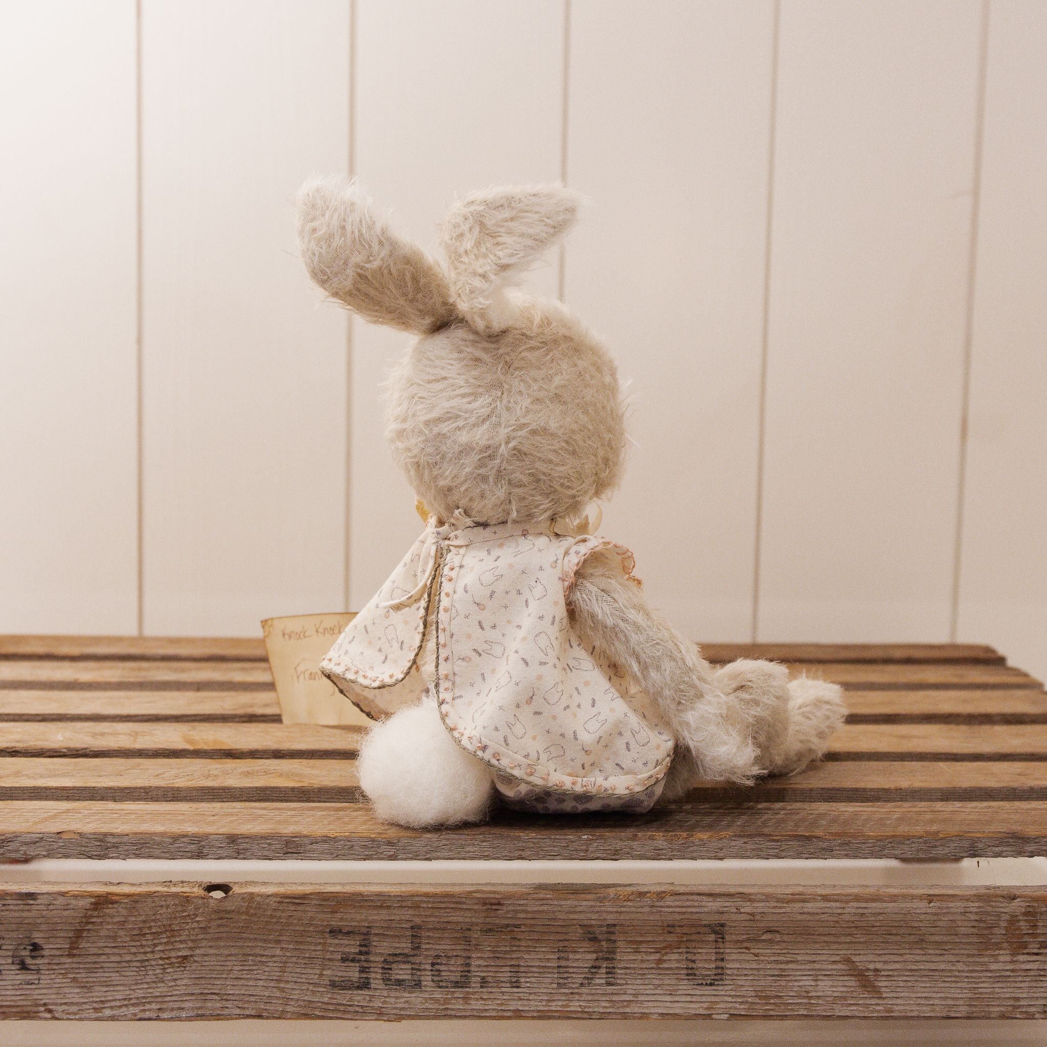 Handmade Sparse Mohair Cream Bunny Doll - RETIRED Hutch Studio Franny FunBun - Perfect for Nursery Decor, Easter Gifts & Collectible Display