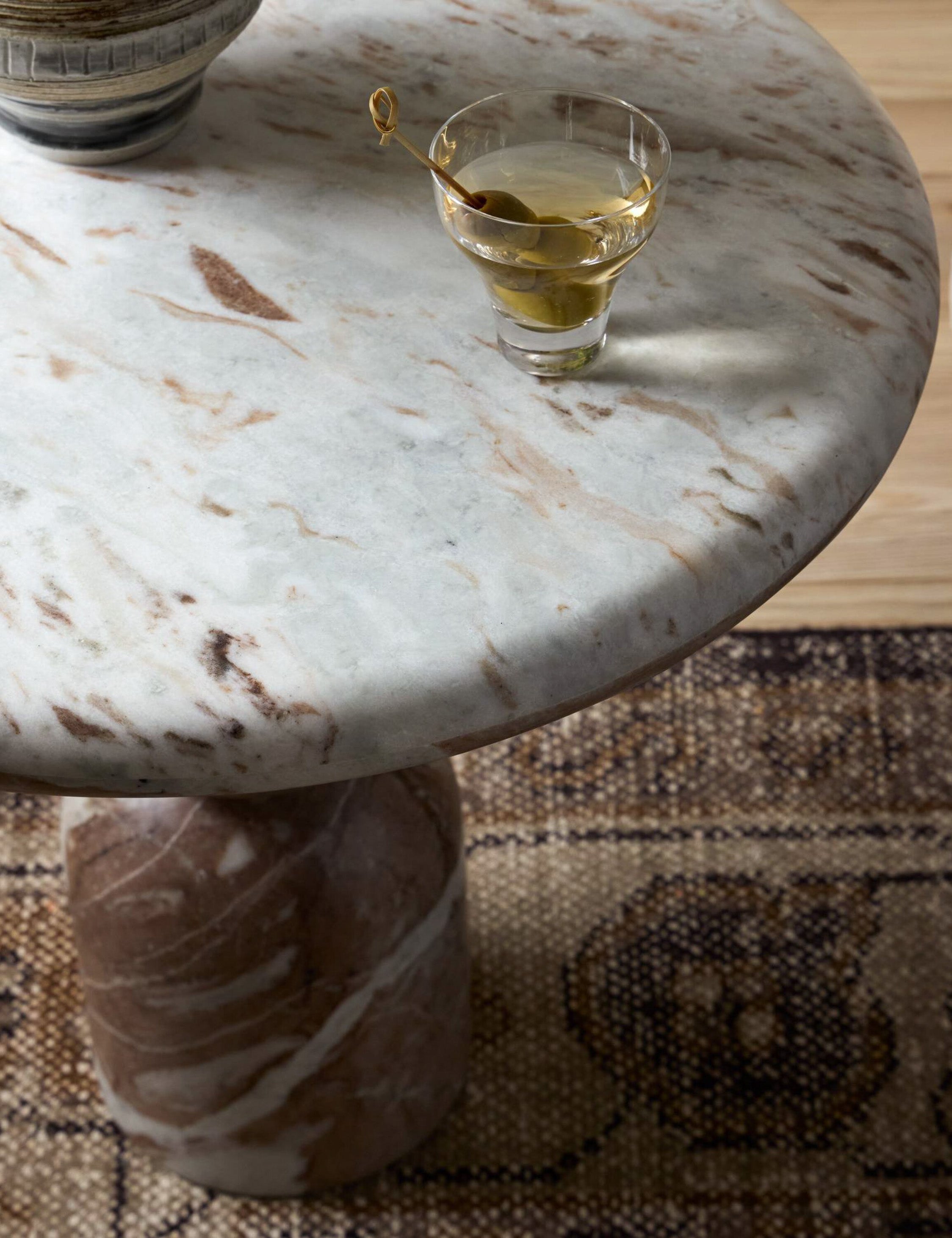 Amber Lewis x Four Hands Figueroa Round Side Table - Modern Wood Accent Table for Living Room, Bedroom & Office Decor
