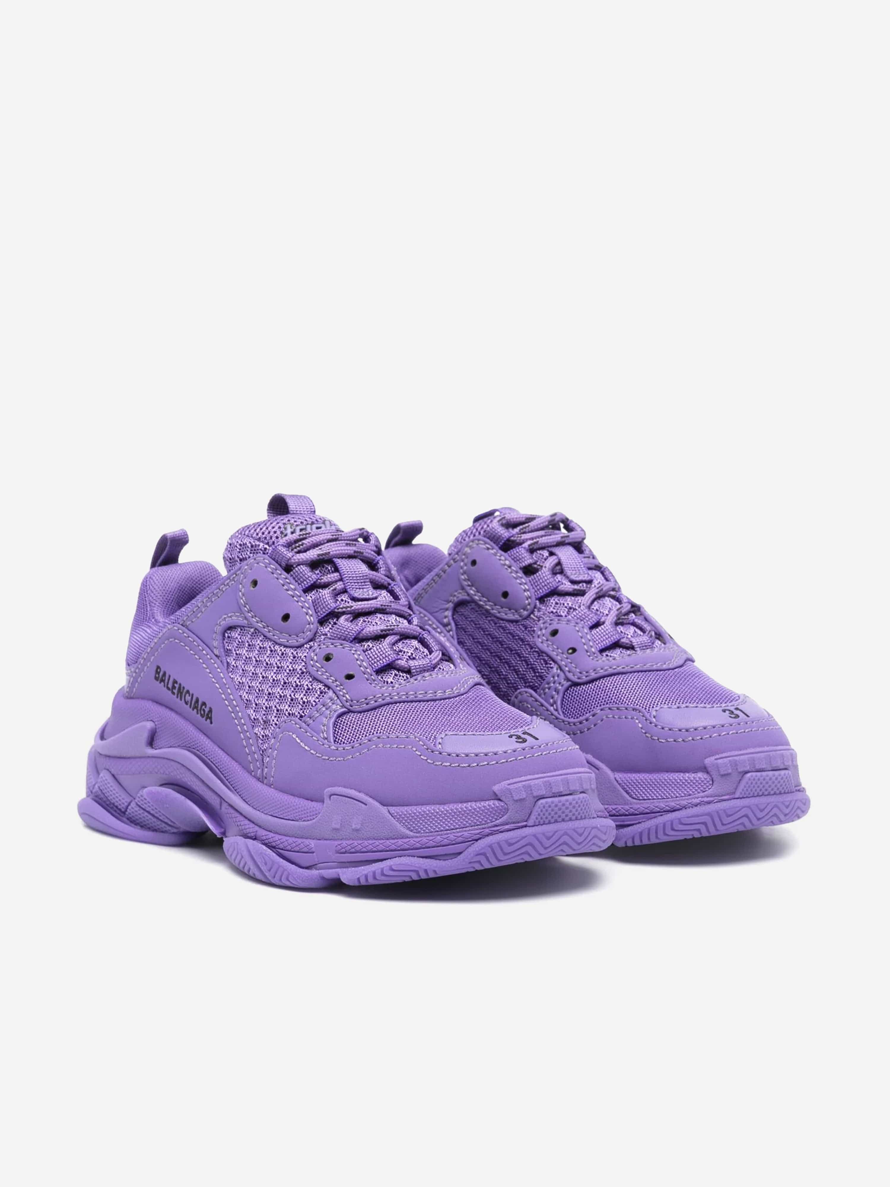 Balenciaga Kids Triple S Sneakers in Purple - Stylish & Comfortable Athletic Shoes for Boys & Girls - Perfect for School, Sports & Casual Wear