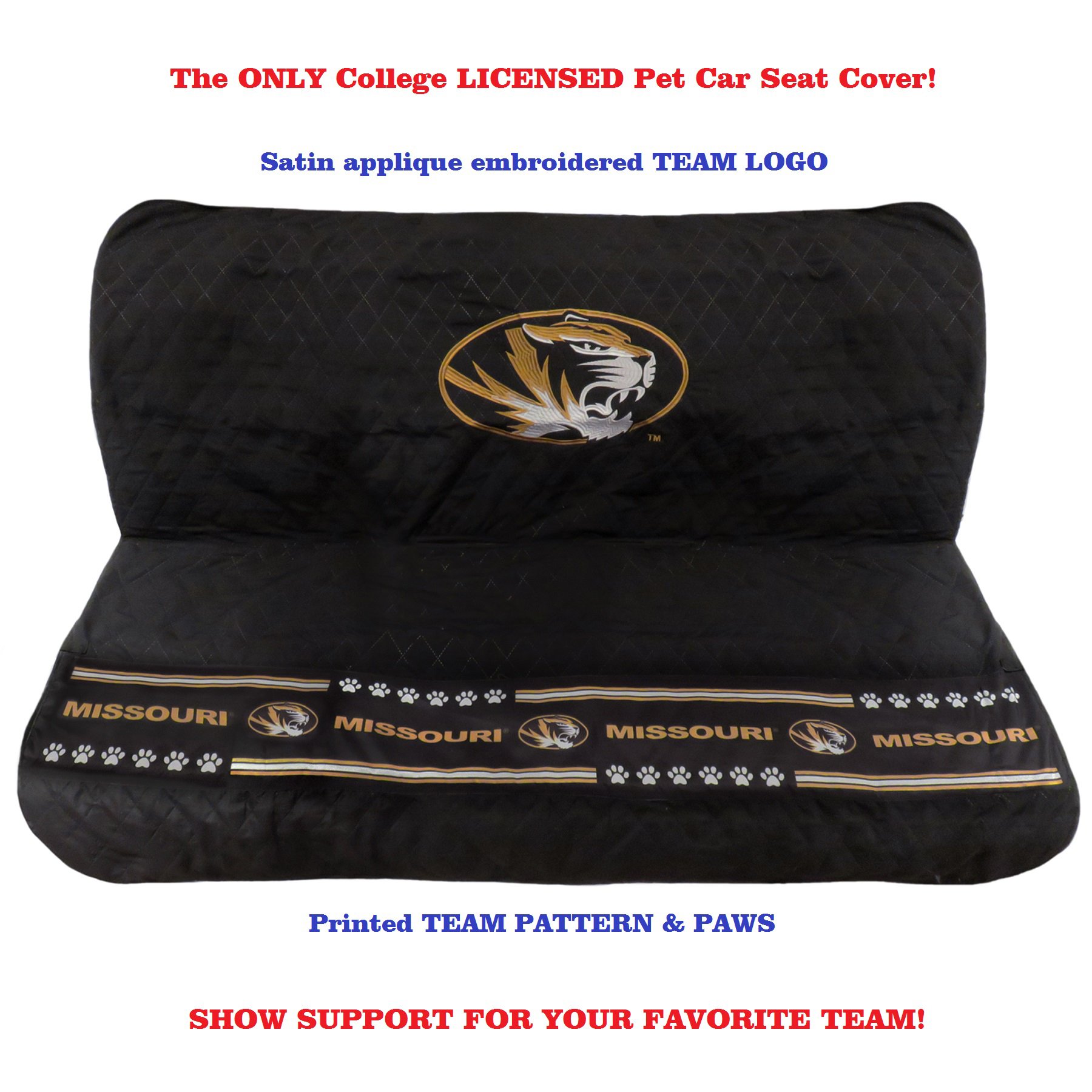 Missouri Tigers Pet Car Seat Cover for Dogs & Cats - Durable, Non-Slip, Waterproof - Perfect for Travel, Road Trips & Vet Visits
