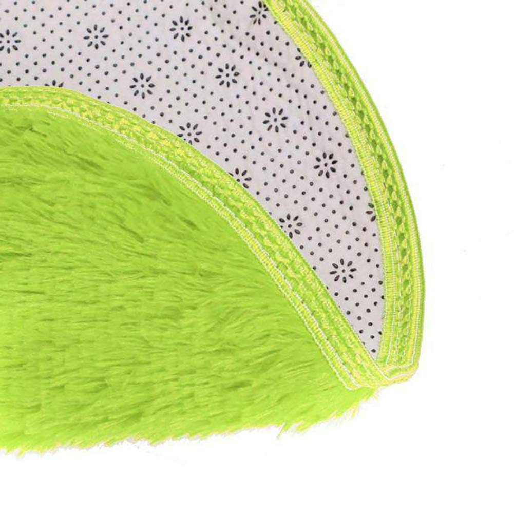 40cm Round Coral Fleece Bath Mat - Soft Non-Slip Floor Rug for Bathroom & Bedroom - Home Decor in Grey & Purple - Perfect for Shower, Bathtub & Bedside Use